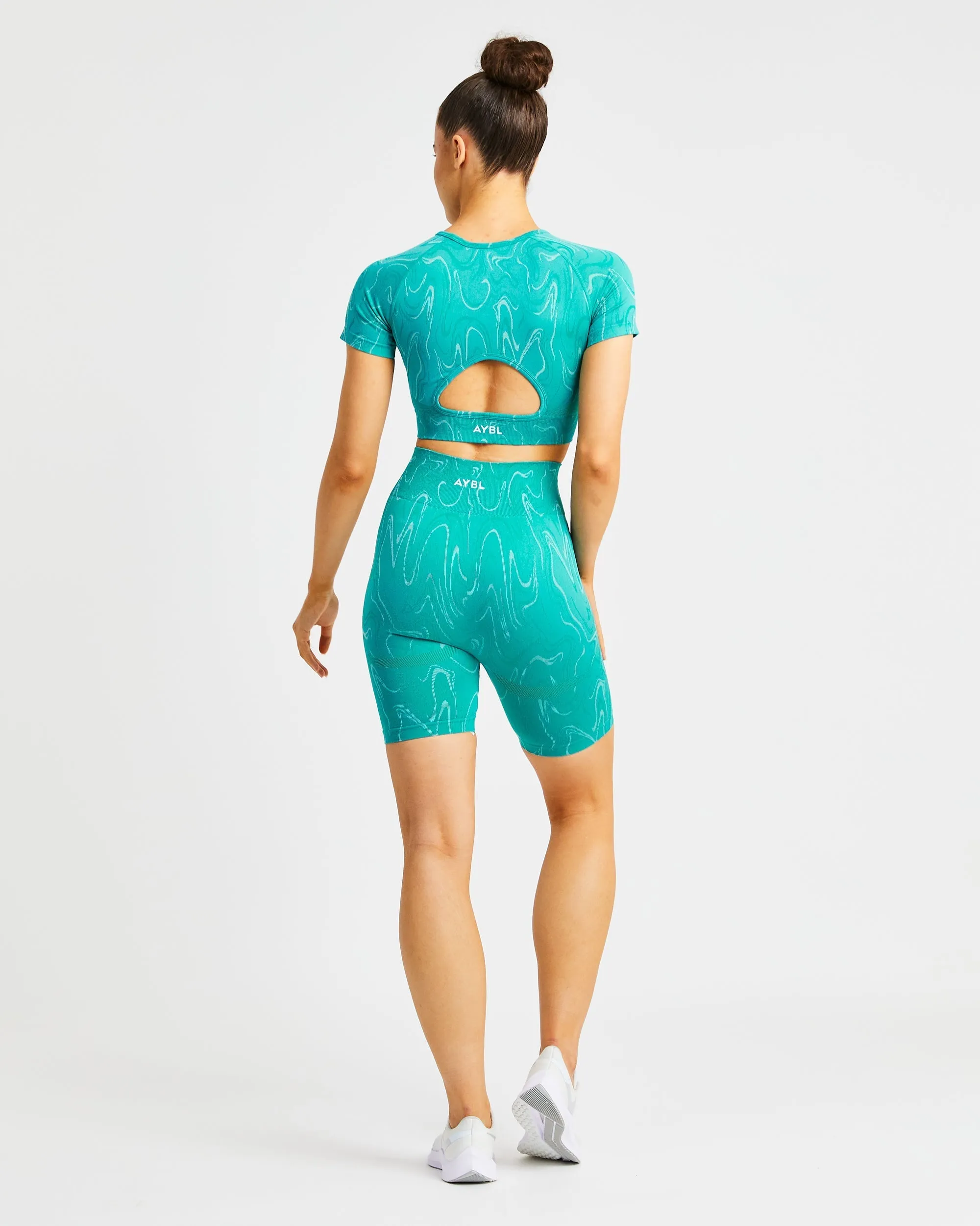 Velocity Seamless Crop Top - Turquoise sold by AYBL product image thumbnail 4