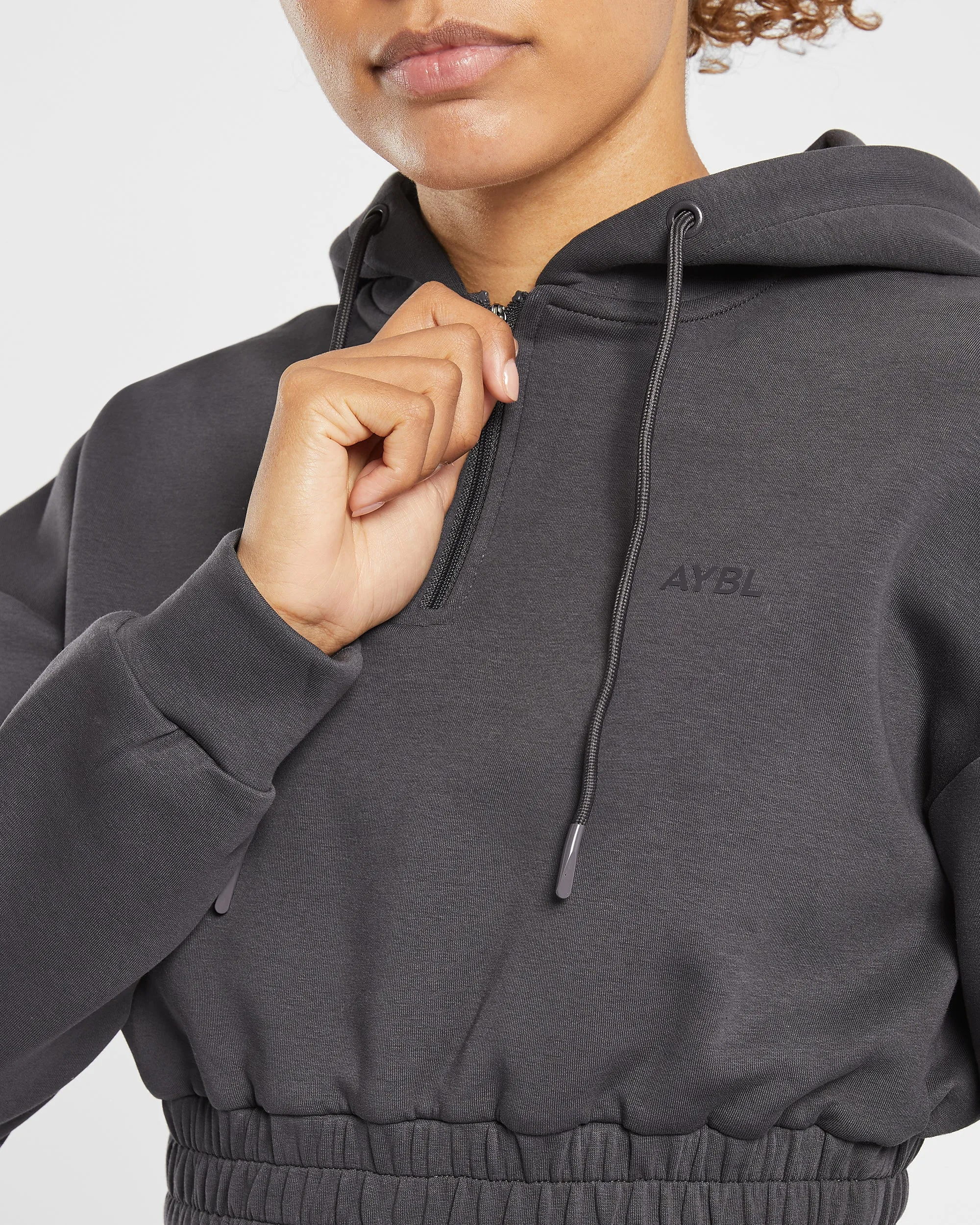 Infinity Crop Zip Hoodie - Charcoal sold by AYBL product image thumbnail 5