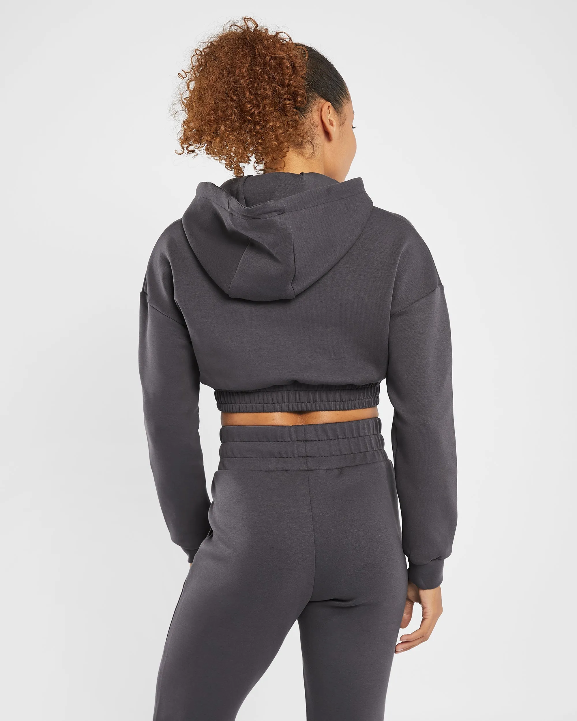 Infinity Crop Zip Hoodie - Charcoal sold by AYBL product image thumbnail 2
