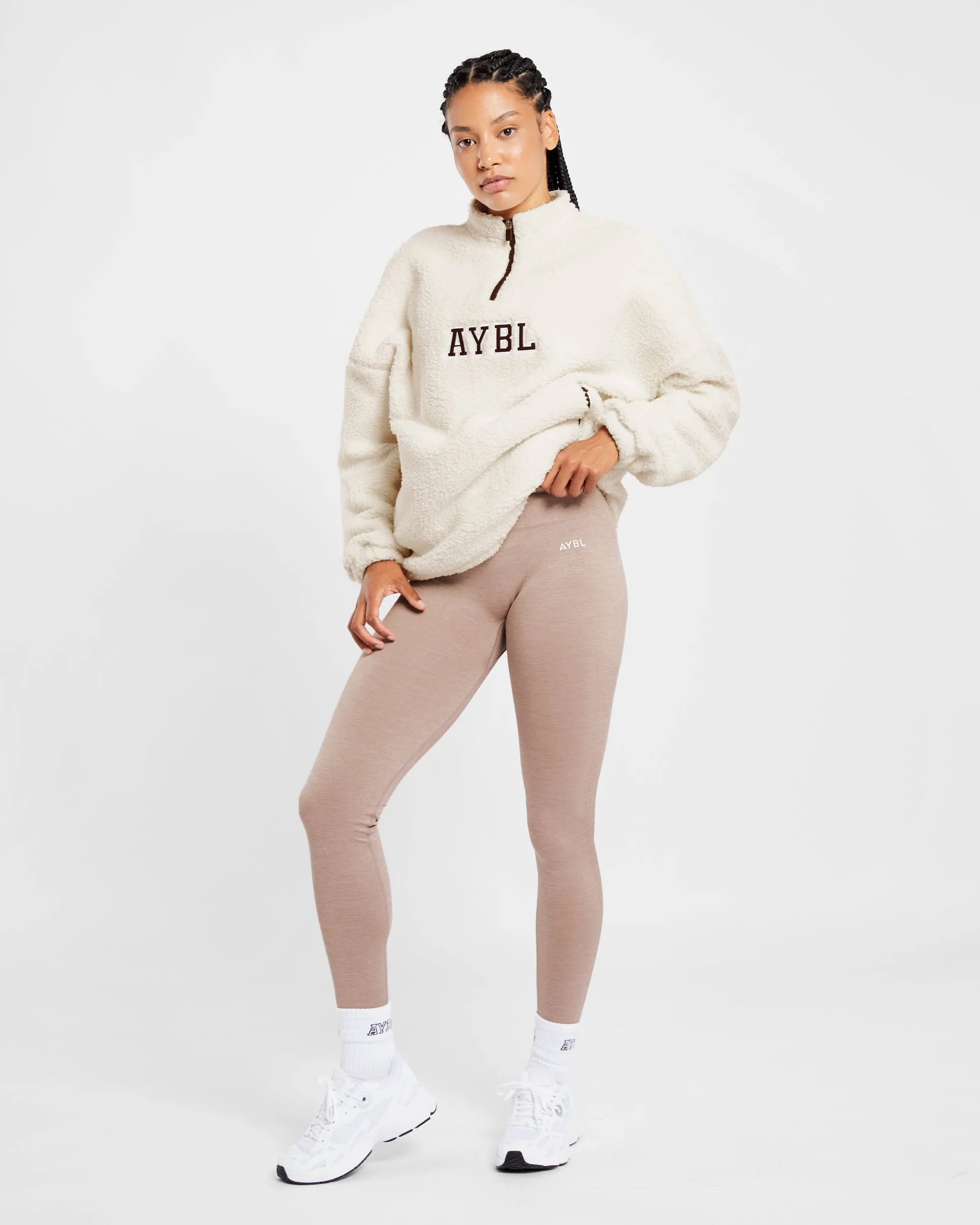 Varsity Oversized Fleece - Cream sold by AYBL product image thumbnail 3