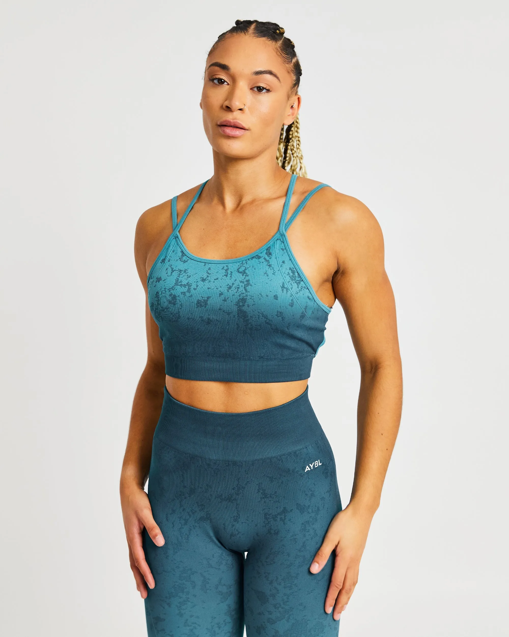 Flare Seamless Sports Bra - Teal sold by AYBL