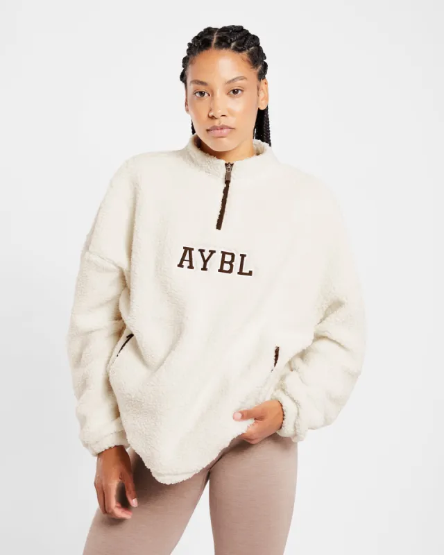 Varsity Oversized Fleece - Cream made by AYBL