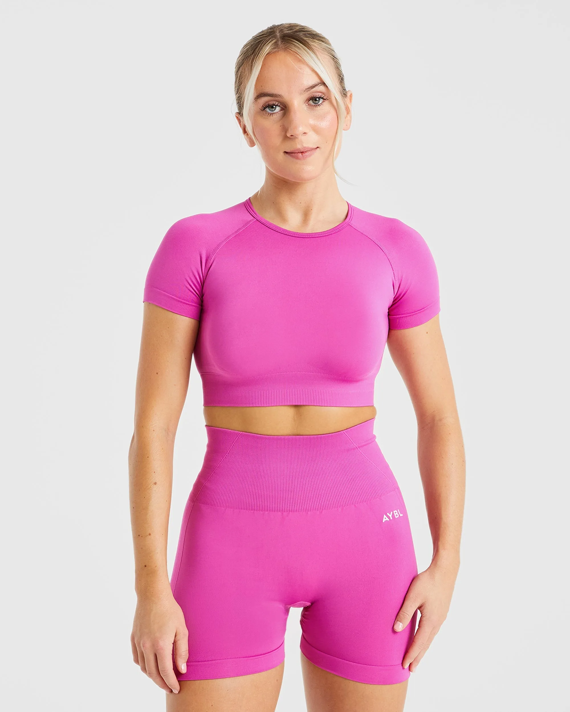 Empower Seamless Crop Top - Magenta sold by AYBL