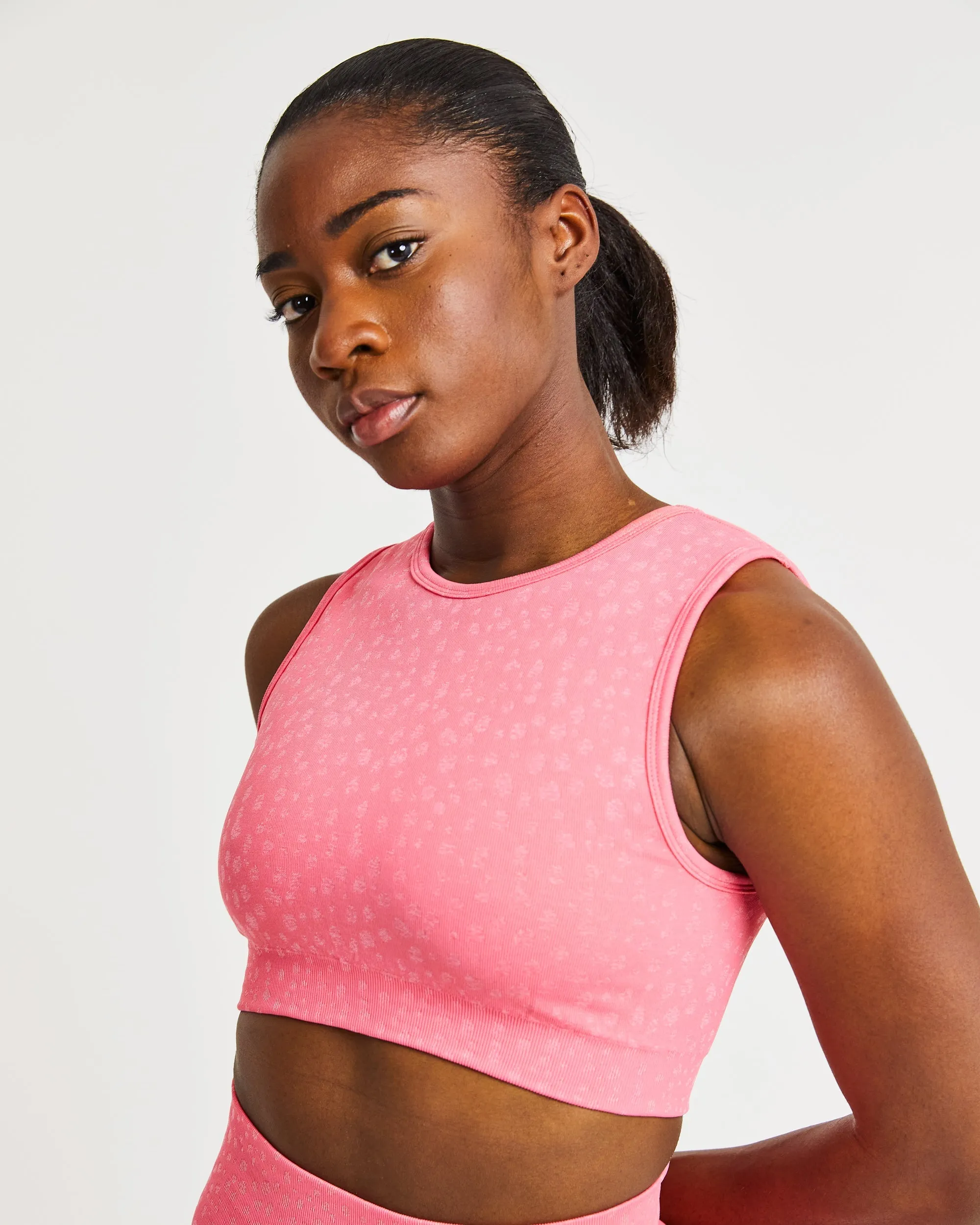 Evolve Speckle Seamless Crop Vest - Coral Pink sold by AYBL product image thumbnail 5