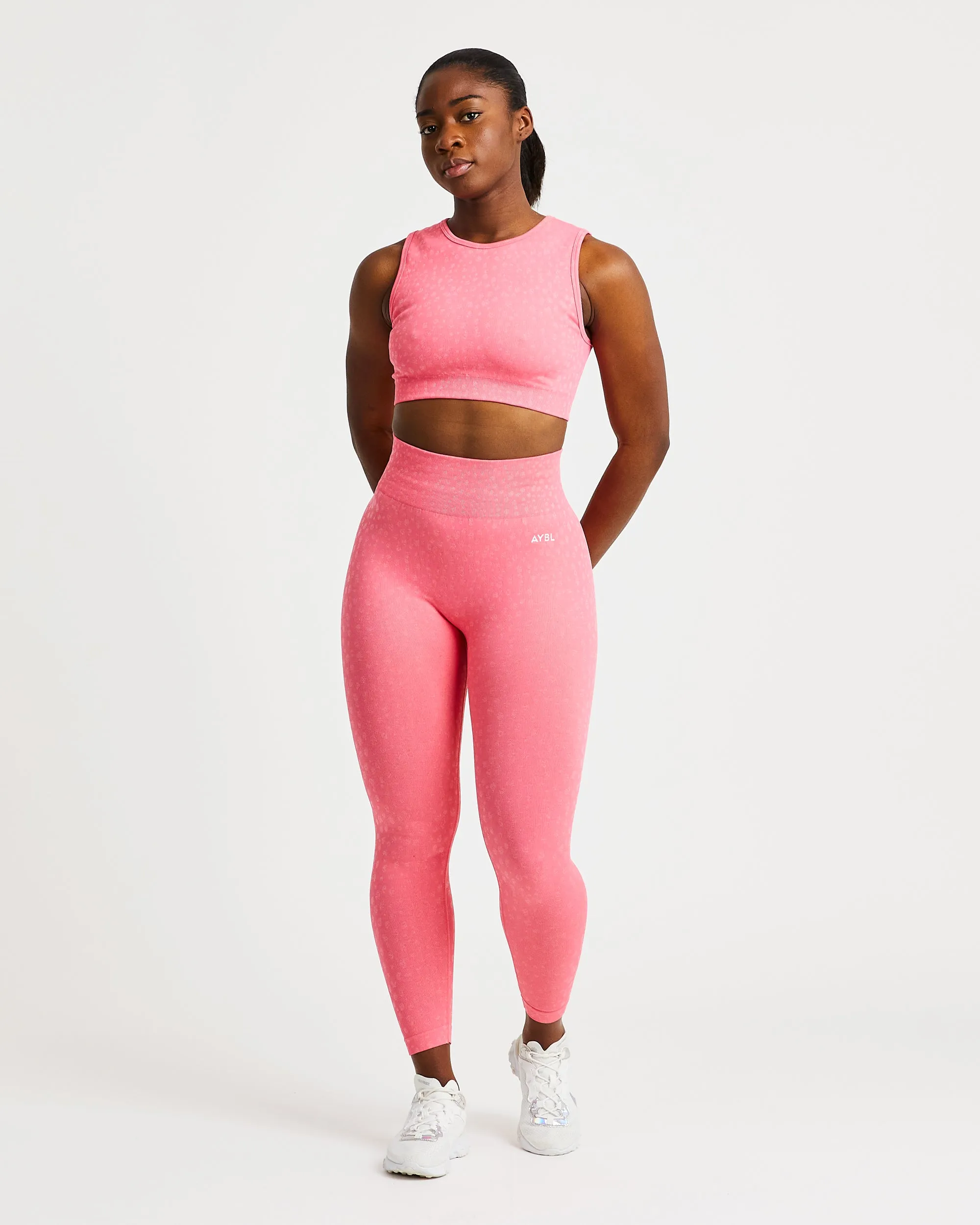 Evolve Speckle Seamless Crop Vest - Coral Pink sold by AYBL product image thumbnail 3
