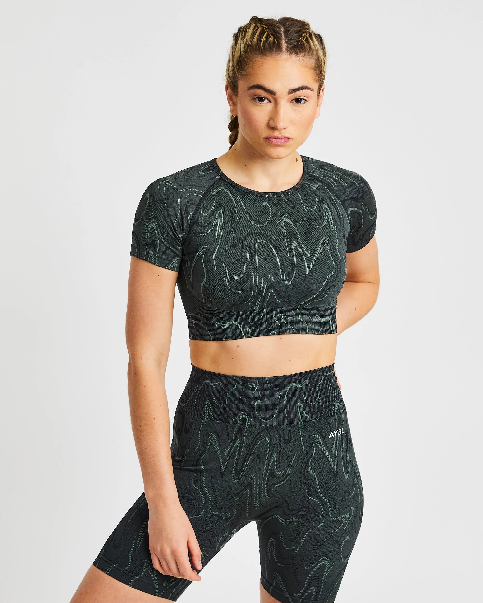 Velocity Seamless Crop Top - Black sold by AYBL