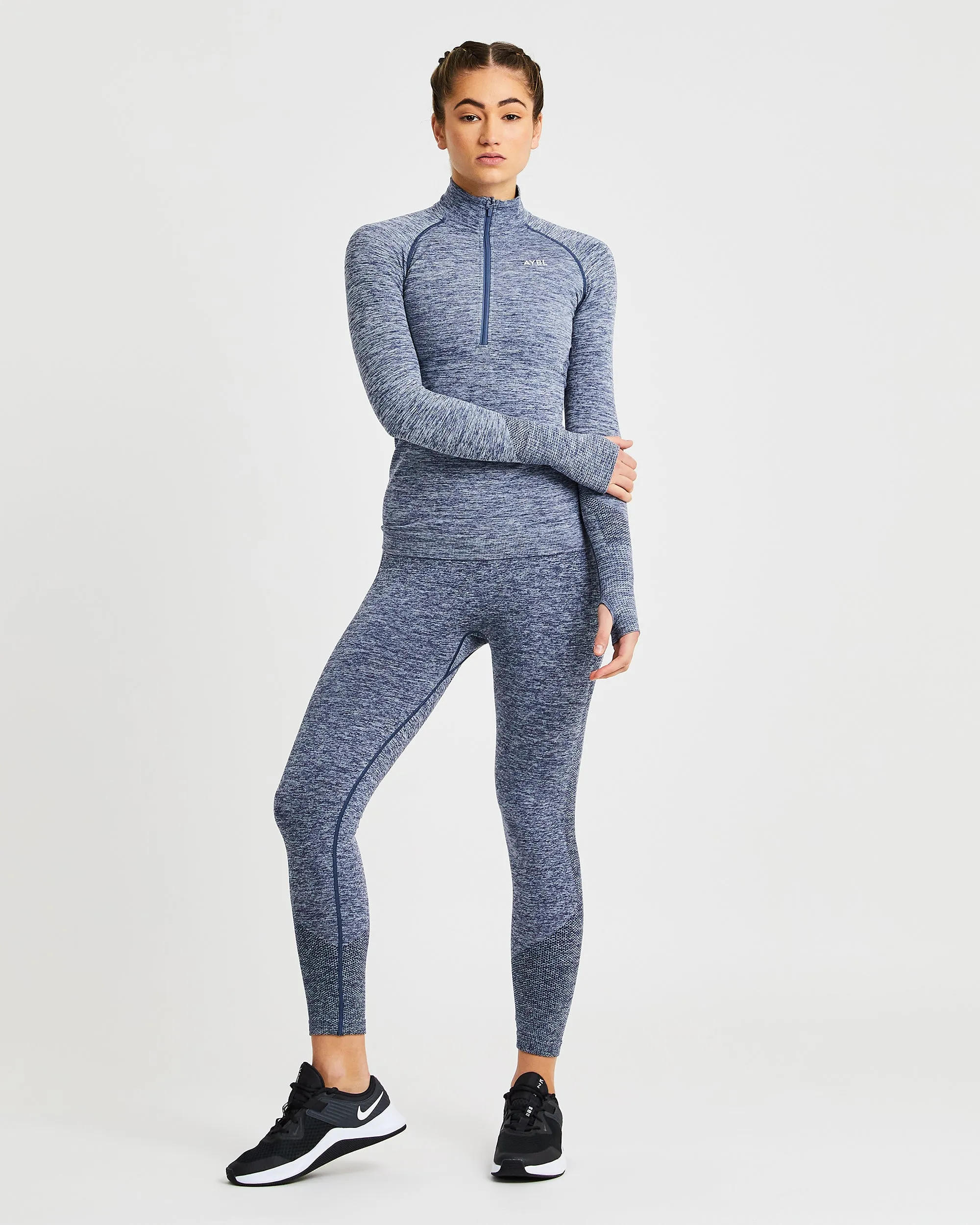 Motion Seamless 1/2 Zip Pullover - Navy sold by AYBL product image thumbnail 3