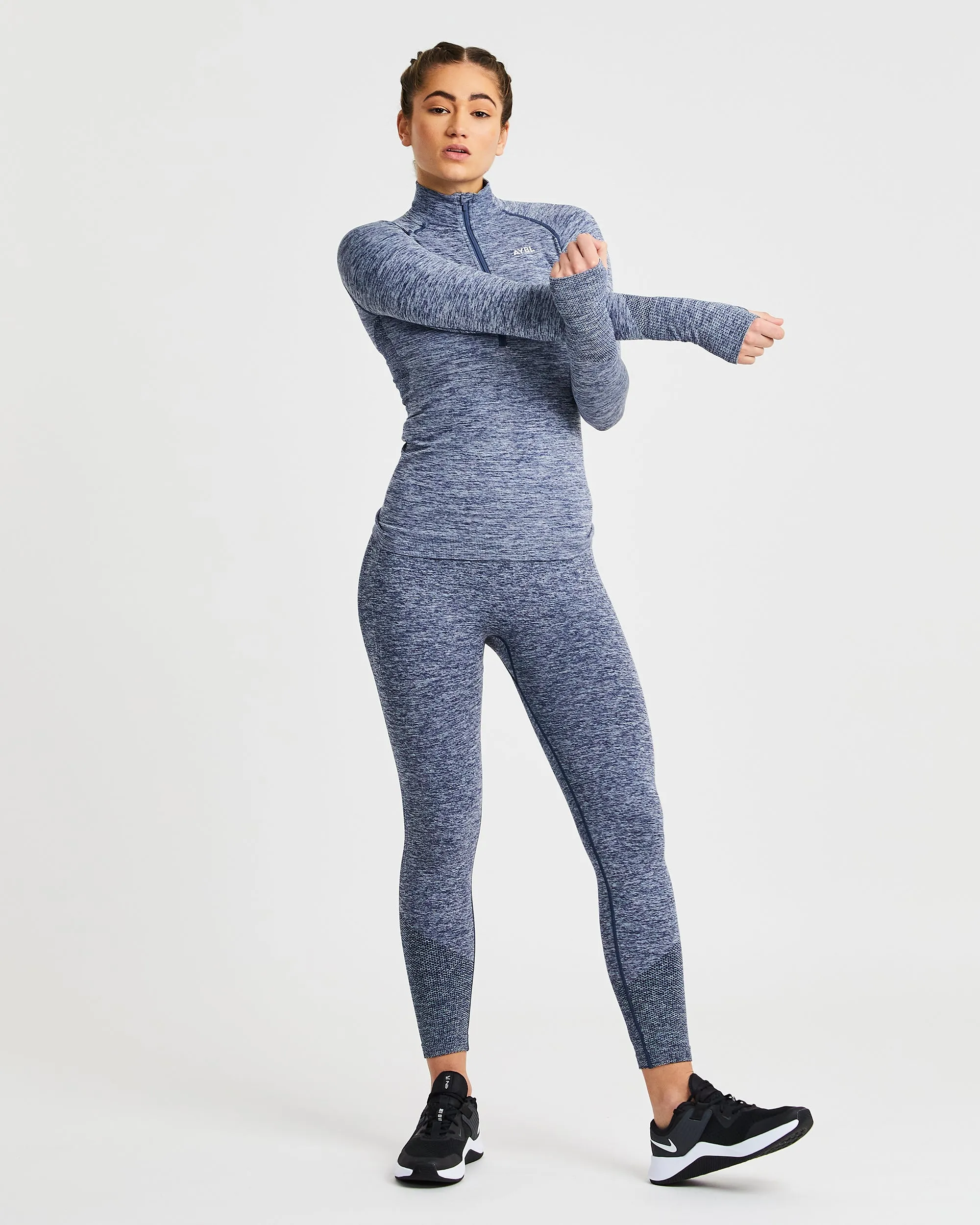 Motion Seamless 1/2 Zip Pullover - Navy sold by AYBL product image thumbnail 5