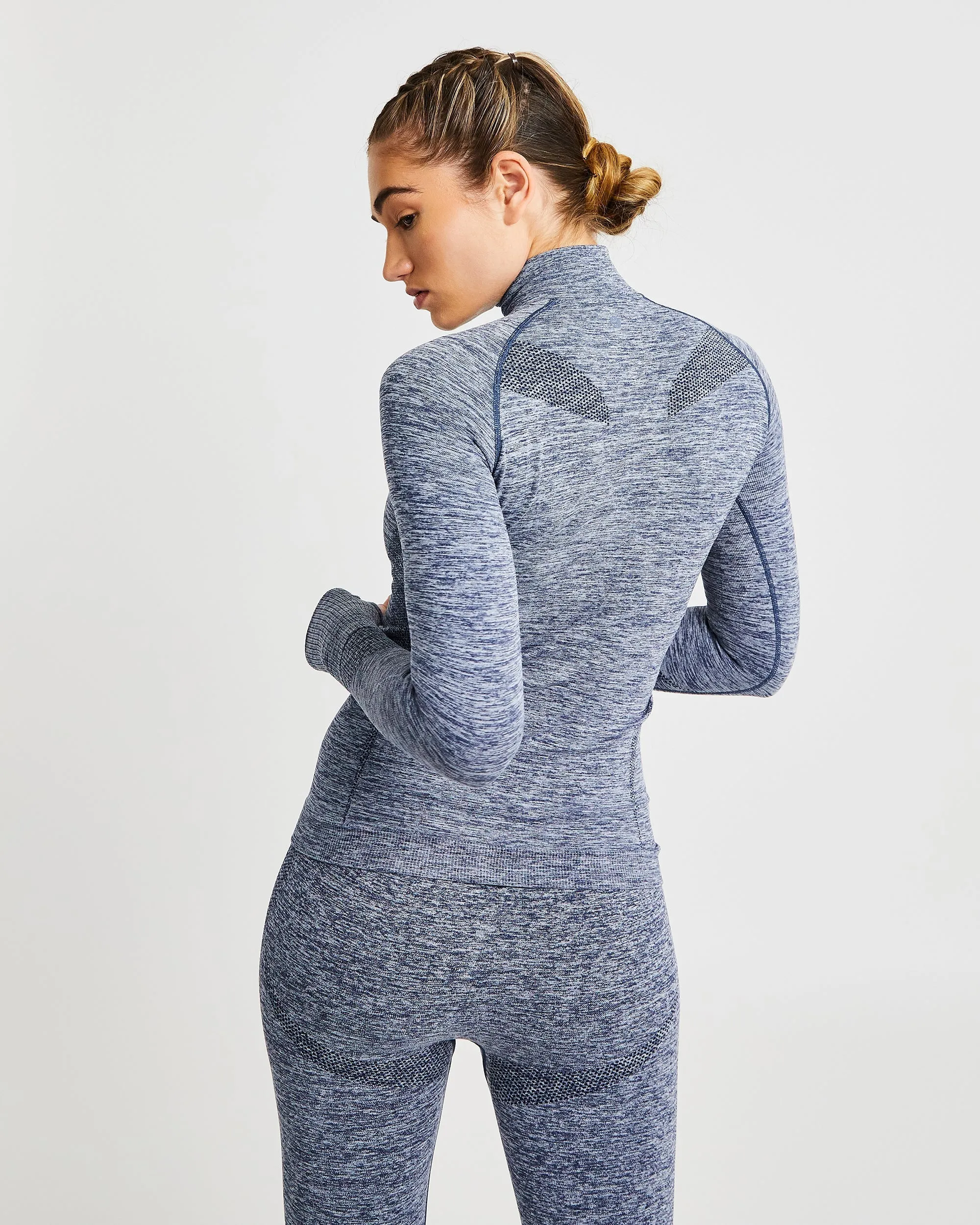 Motion Seamless 1/2 Zip Pullover - Navy sold by AYBL product image thumbnail 2