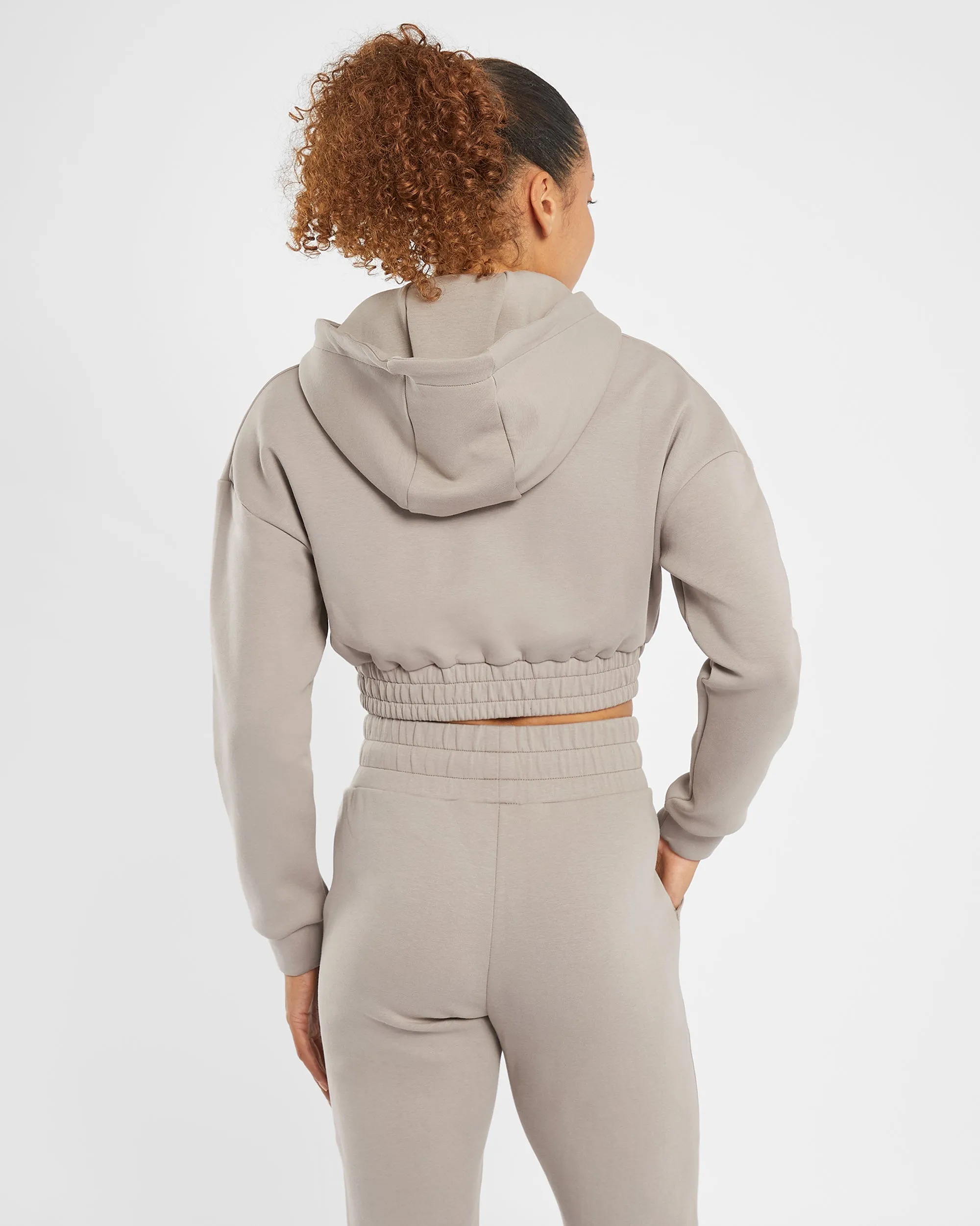 Infinity Crop Zip Hoodie - Mink Brown sold by AYBL product image thumbnail 2