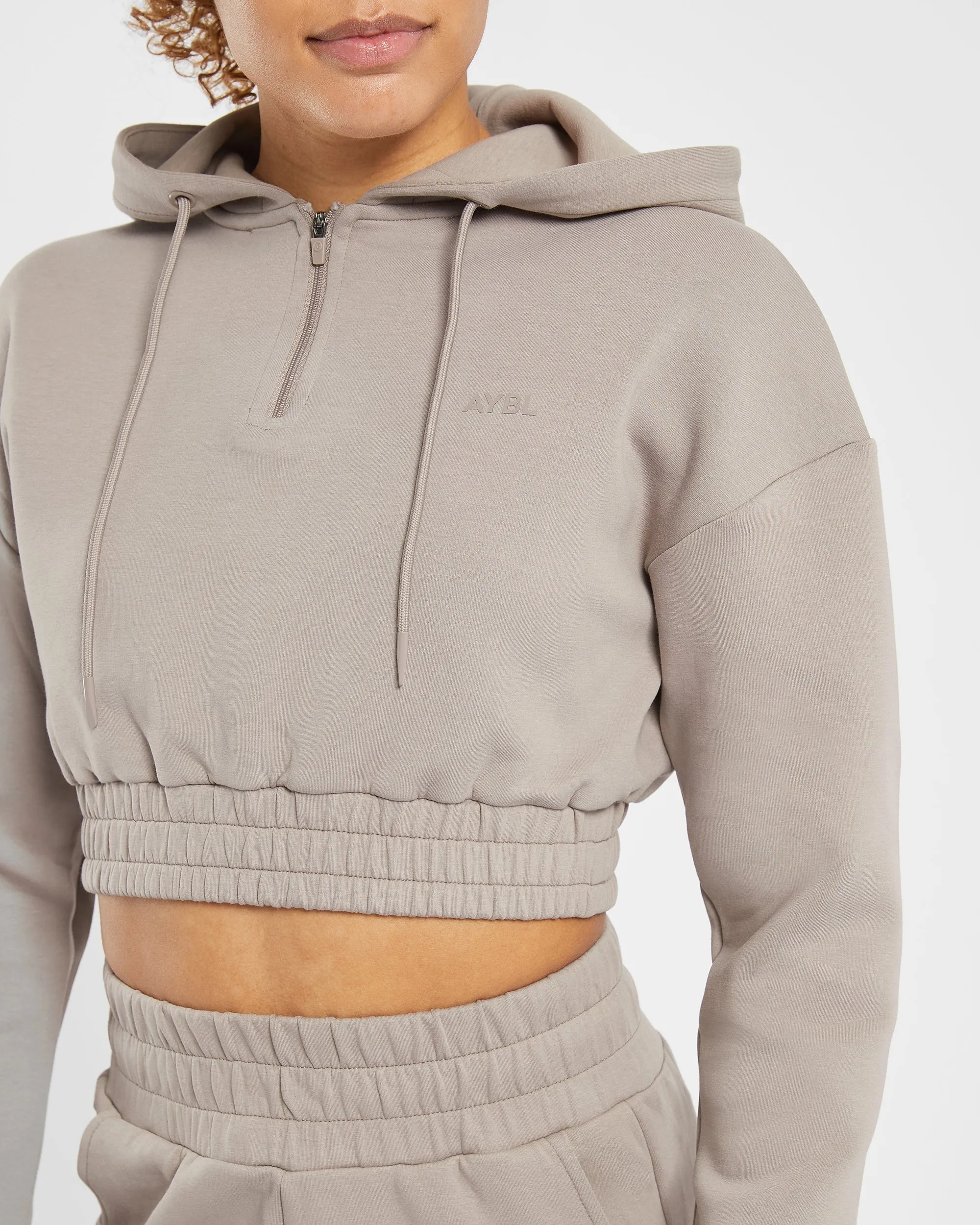 Infinity Crop Zip Hoodie - Mink Brown sold by AYBL product image thumbnail 5