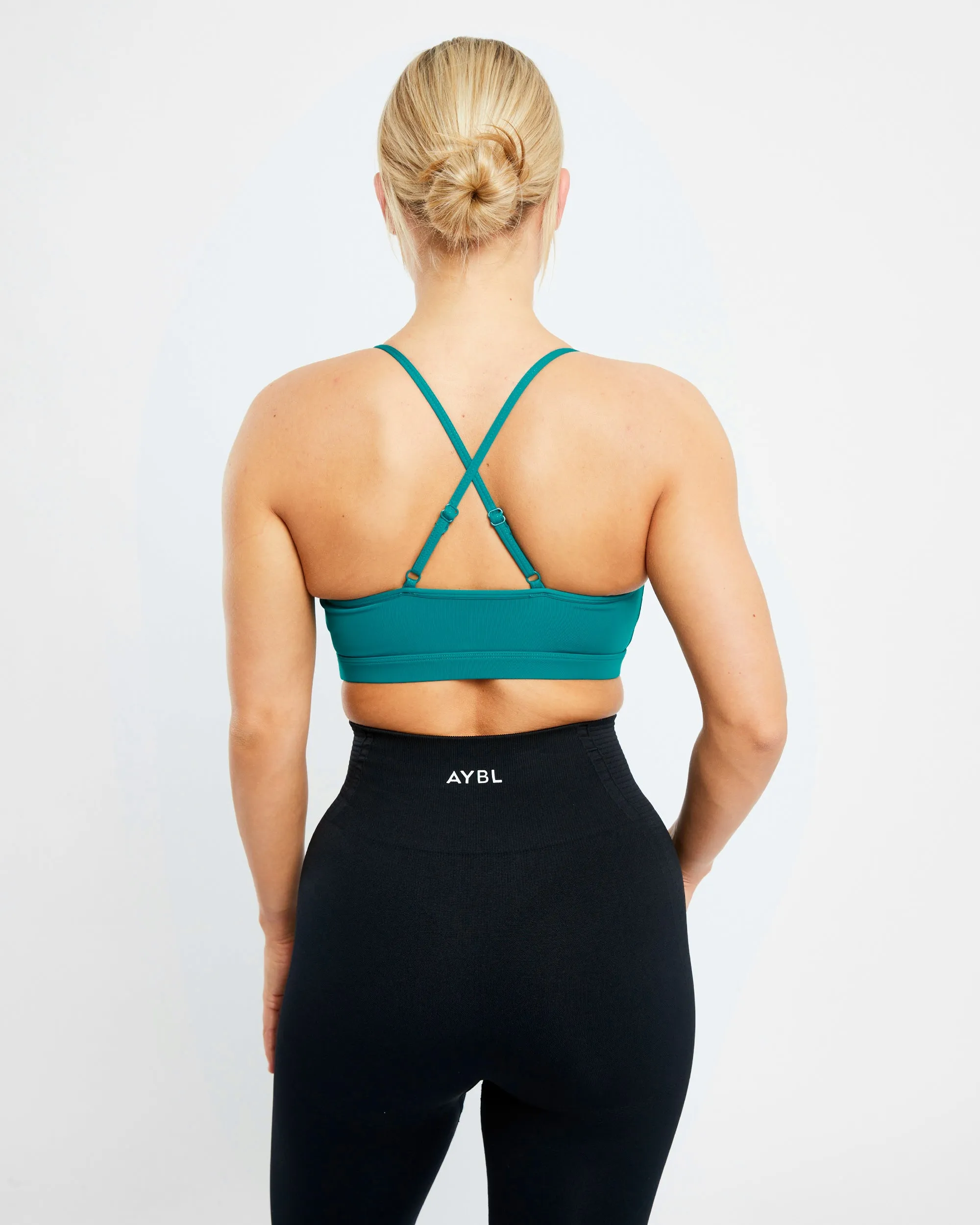 Essential V Neck Sports Bra - Teal sold by AYBL product image thumbnail 2