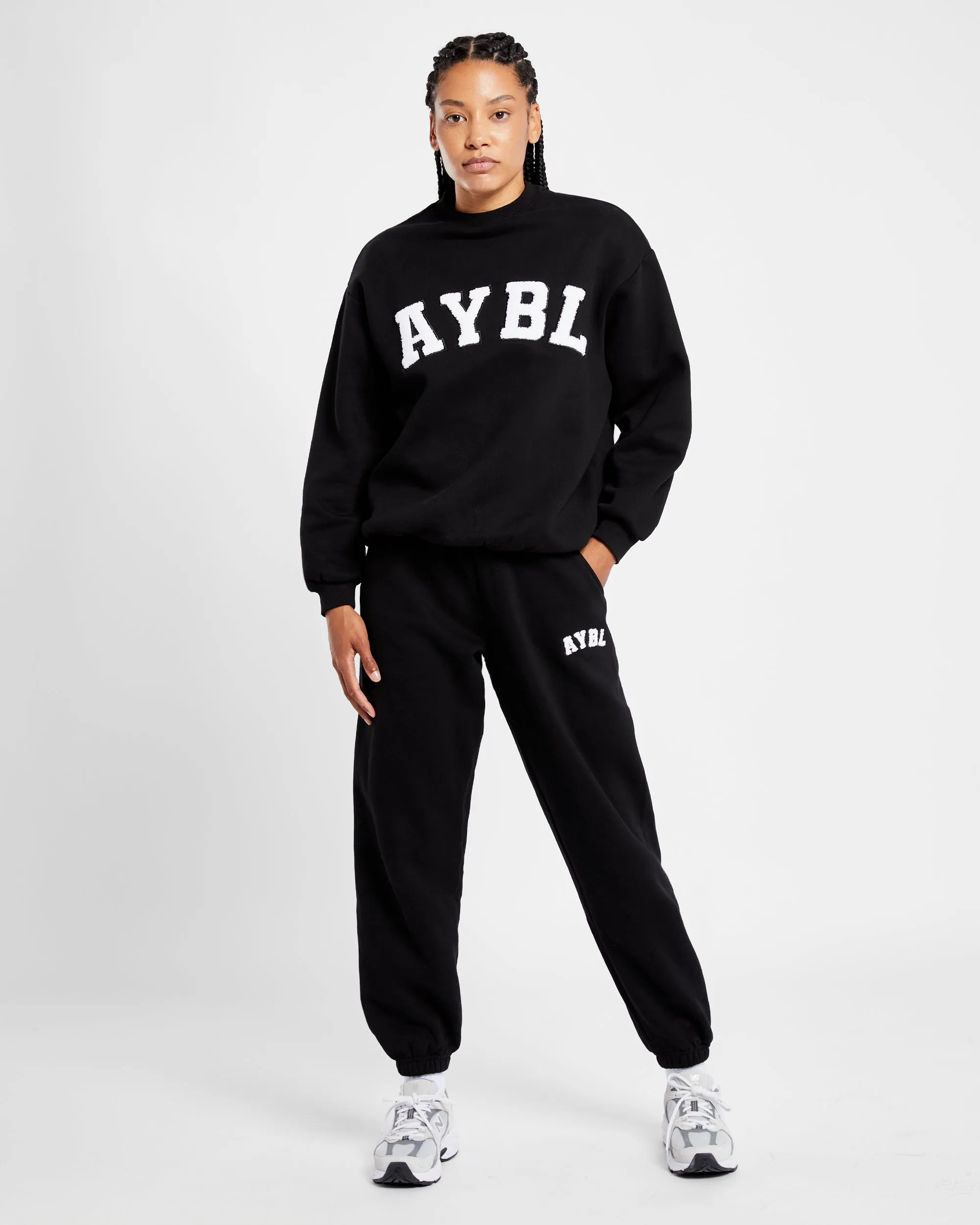 Varsity Oversized Joggers - Black sold by AYBL product image thumbnail 3