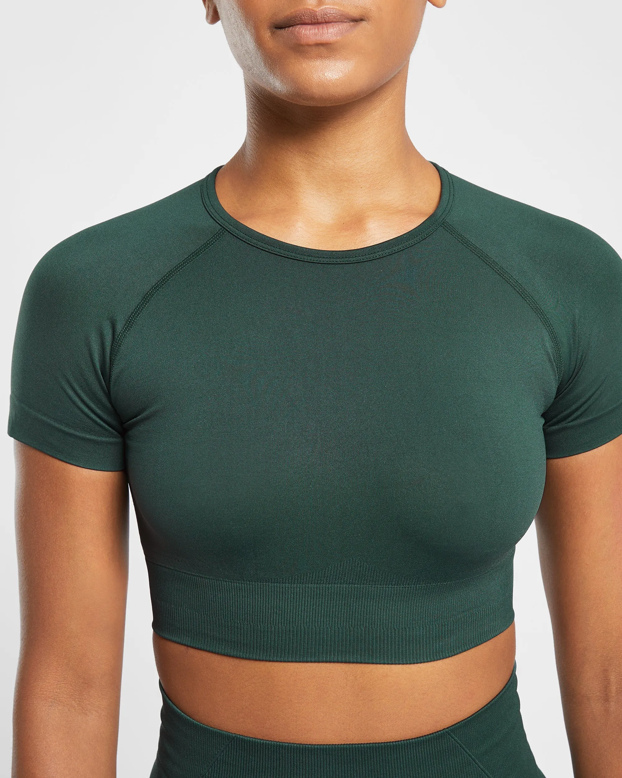 Empower Seamless Crop Top - Dark Green sold by AYBL product image thumbnail 5