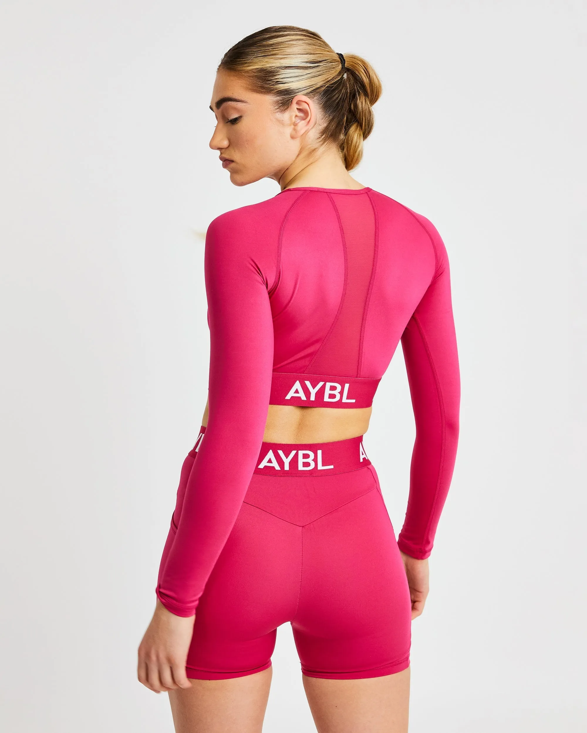 Training Long Sleeve Crop Top - Raspberry sold by AYBL product image thumbnail 2