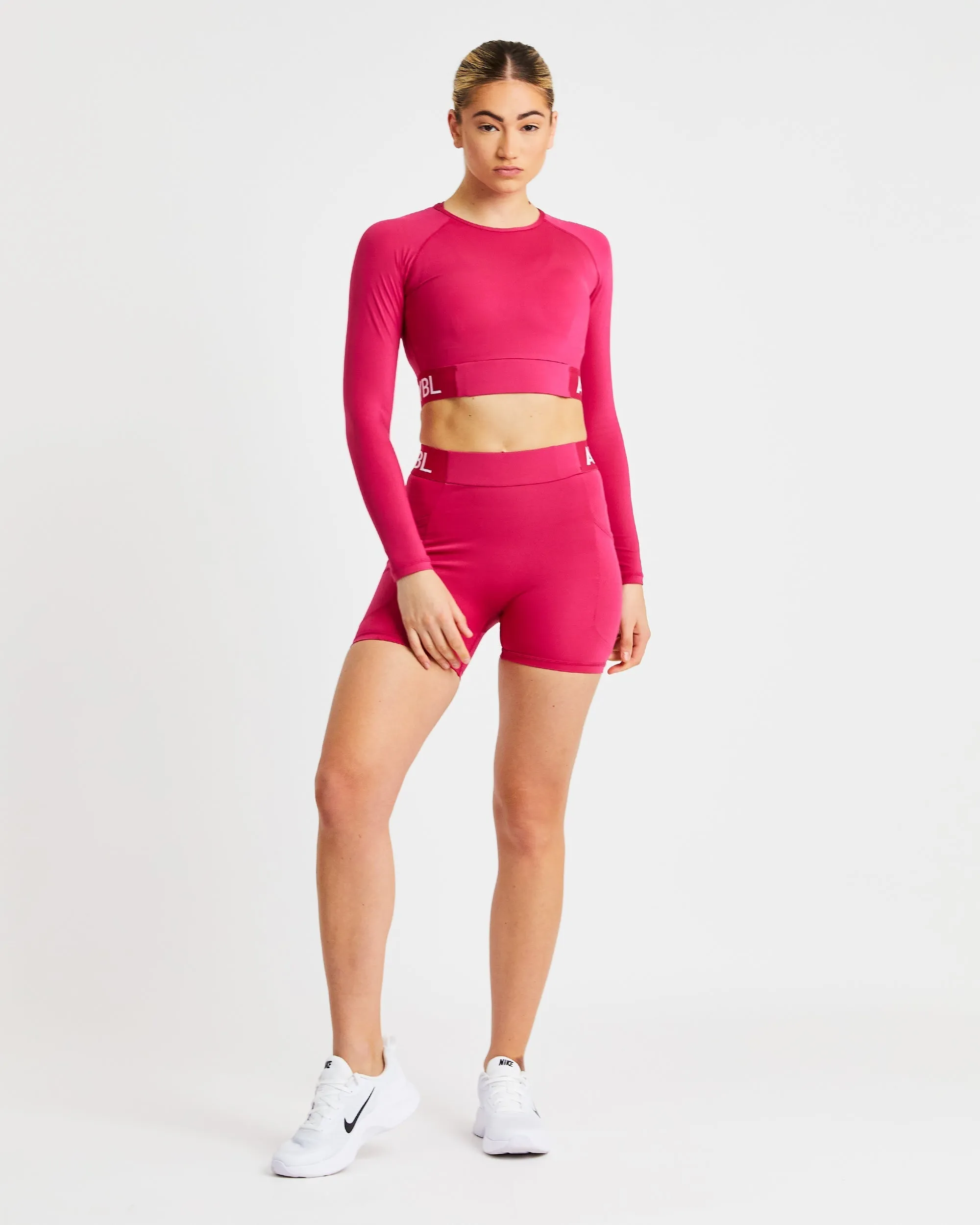 Training Long Sleeve Crop Top - Raspberry sold by AYBL product image thumbnail 3