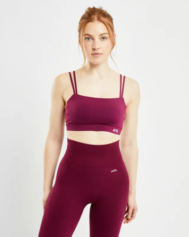 Essential Bandeau Sports Bra - Purple Wine sold by AYBL