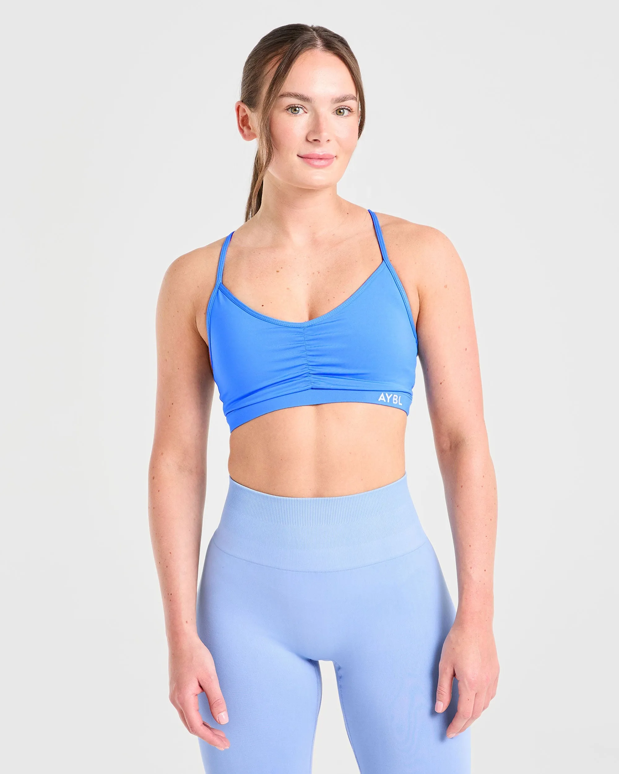 Essential Ruched Sports Bra - Summer Blue sold by AYBL