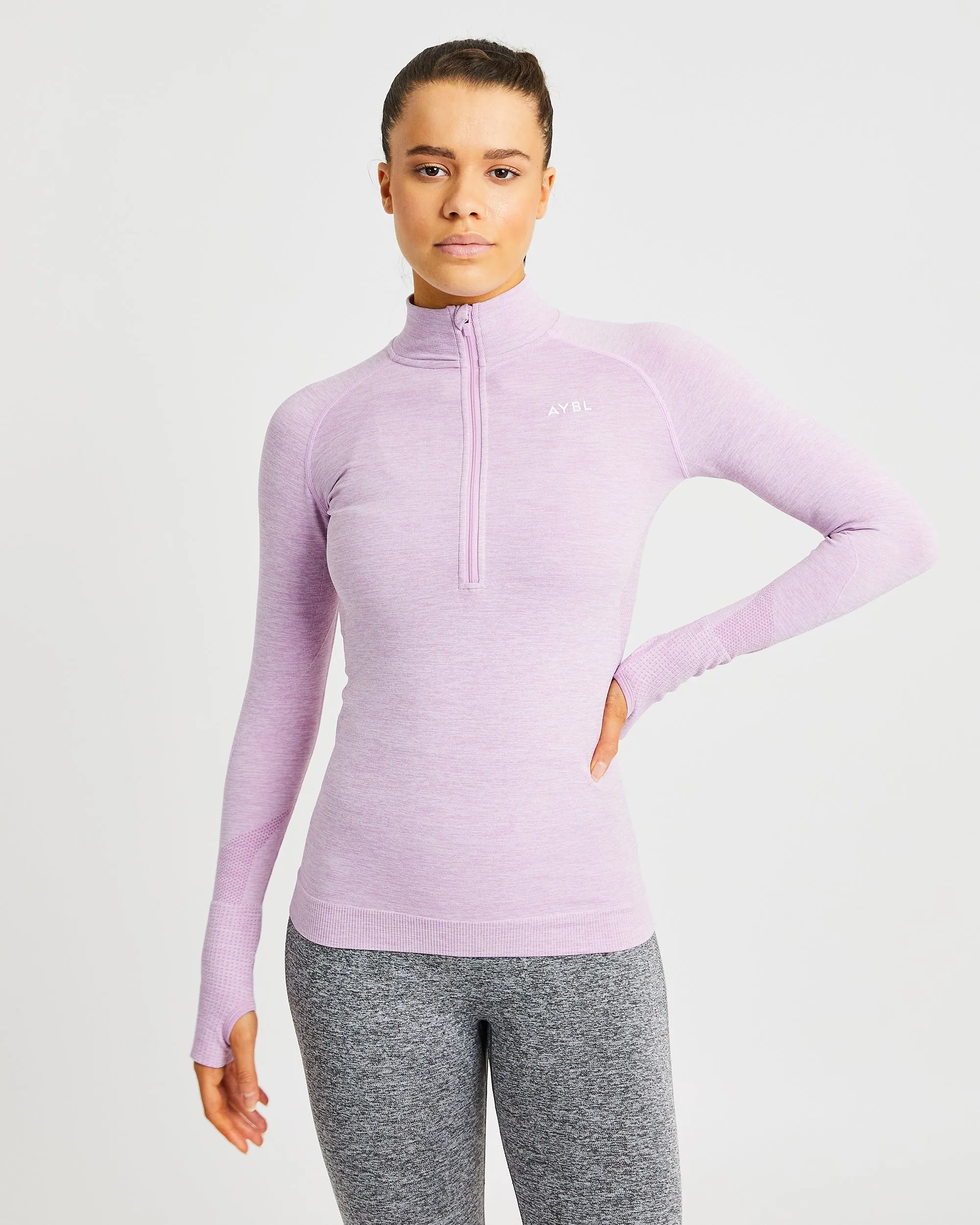 Motion Seamless 1/2 Zip Pullover - Pink sold by AYBL