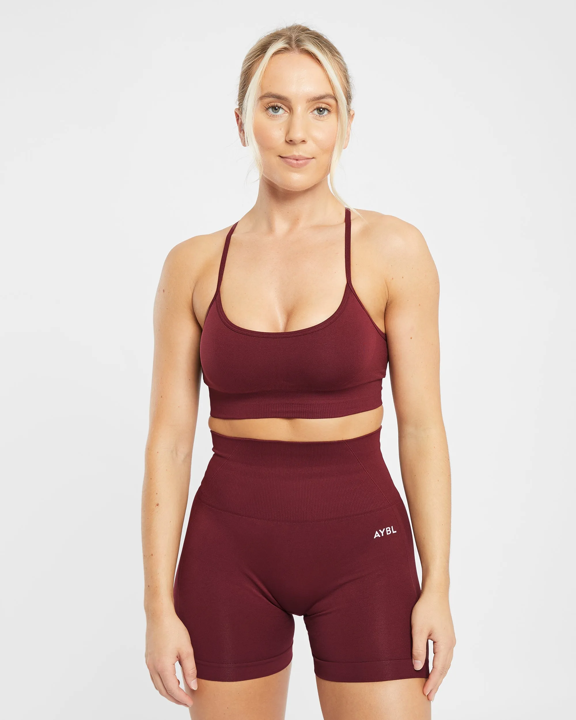 Empower Seamless Sports Bra - Red Wine sold by AYBL