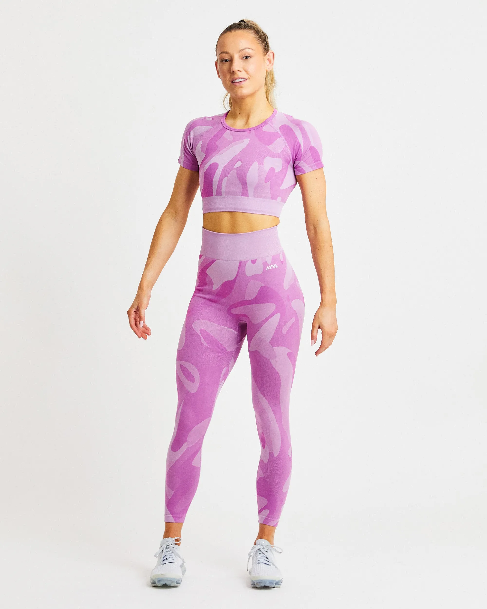 Abstract Seamless Crop Top - Orchid Purple sold by AYBL product image thumbnail 3