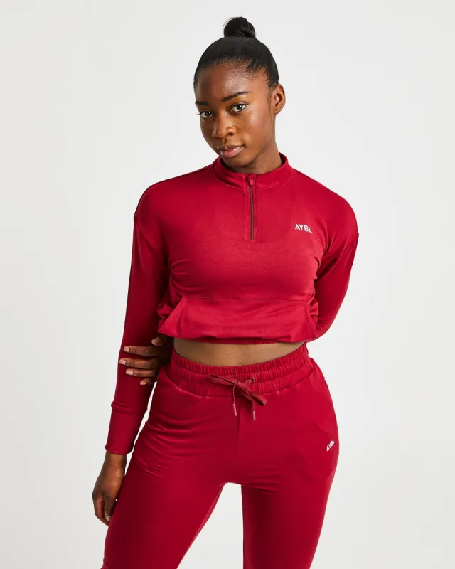 Studio 1/2 Zip Pullover - Burgundy sold by AYBL