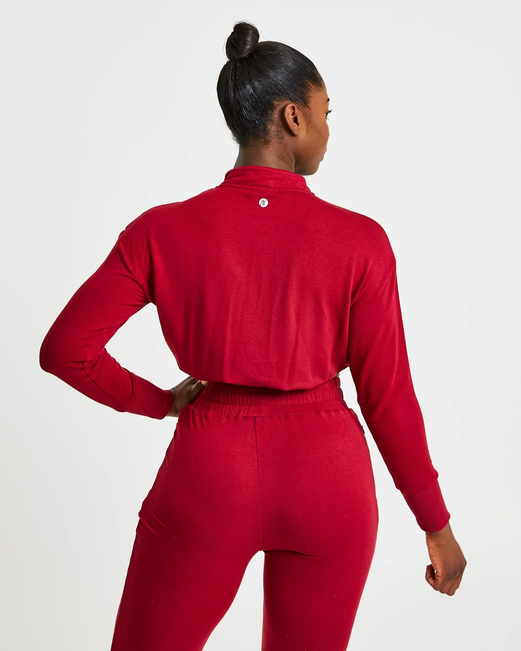 Studio 1/2 Zip Pullover - Burgundy sold by AYBL product image thumbnail 2