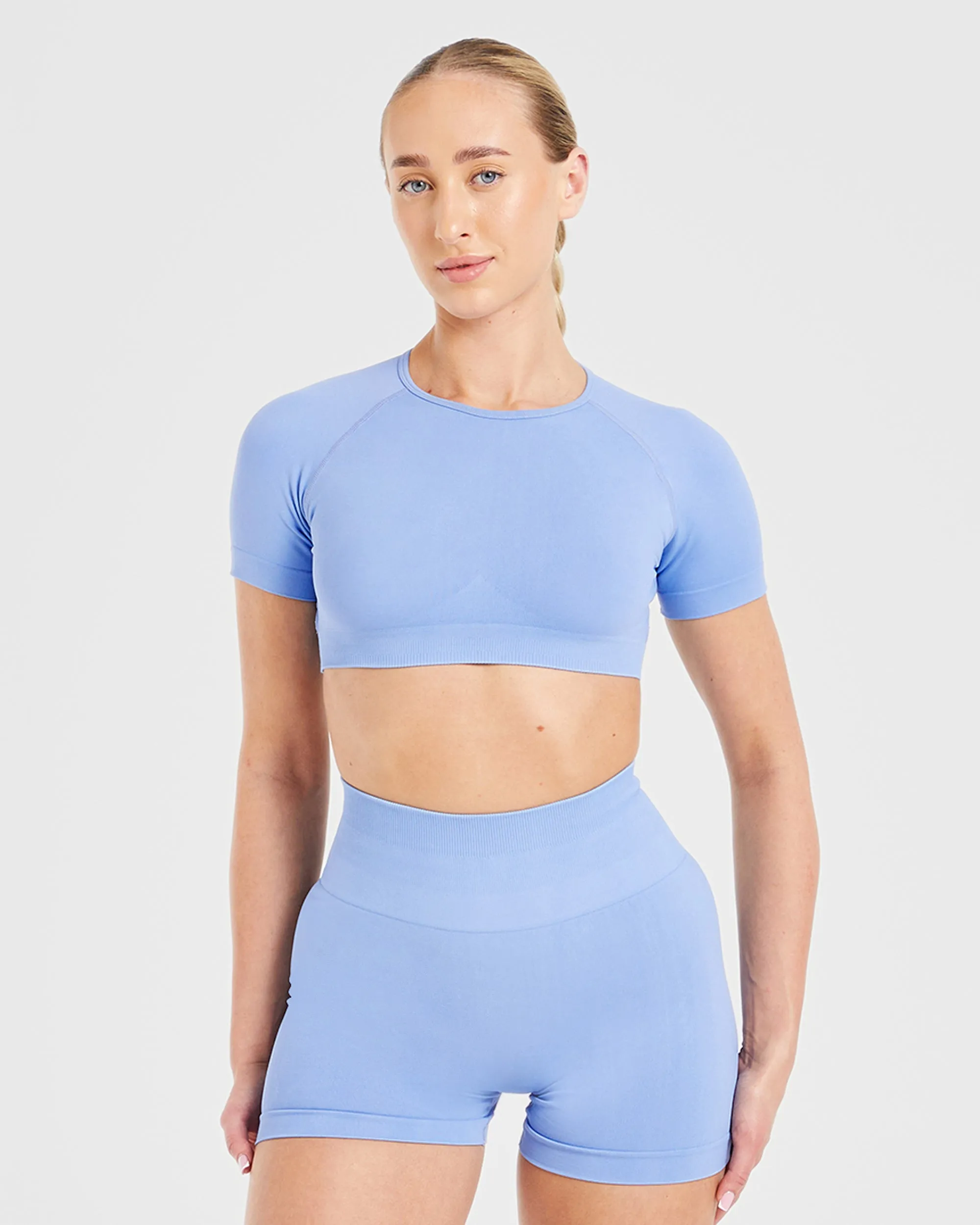Power Seamless Crop Top - Blue sold by AYBL