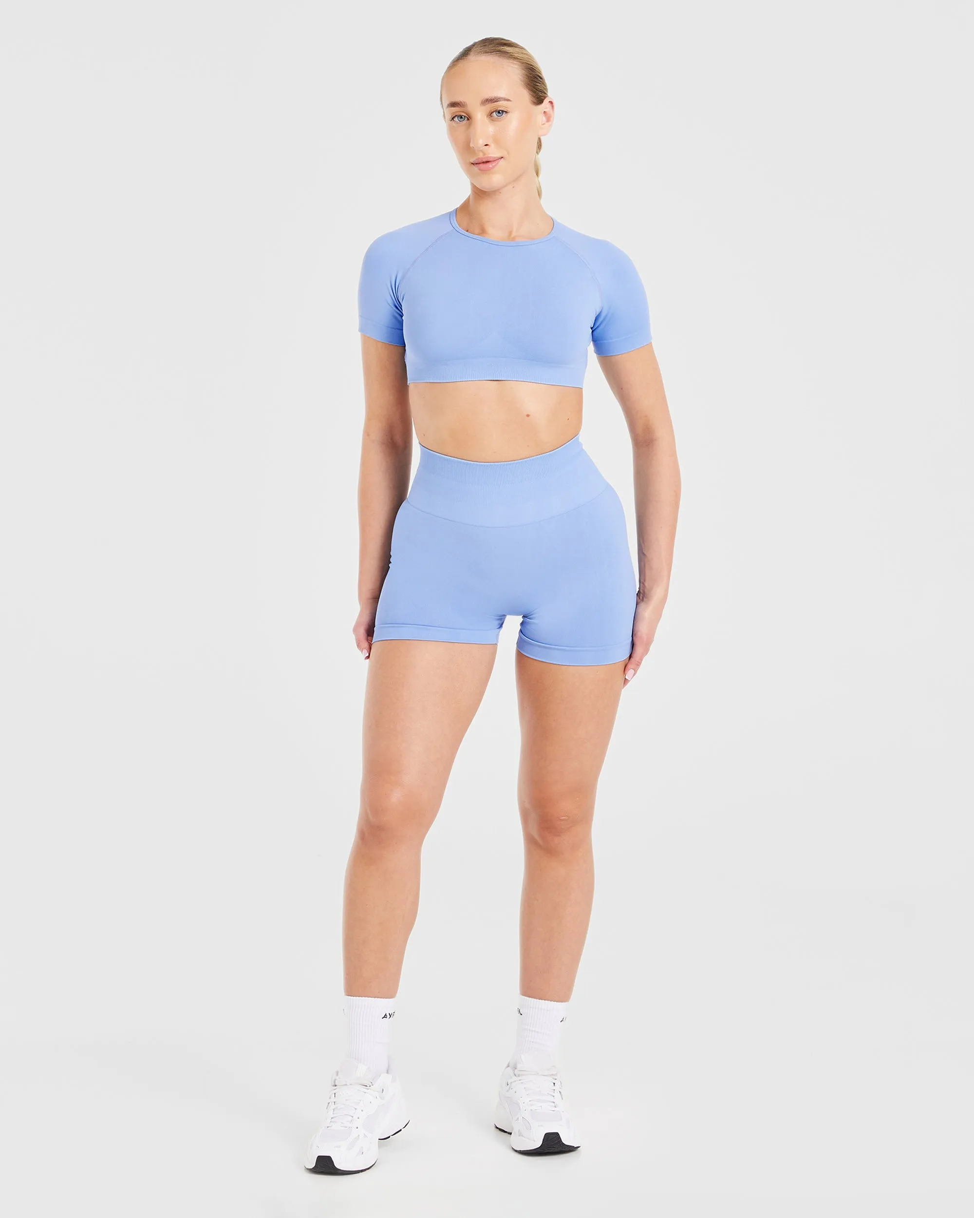 Power Seamless Crop Top - Blue sold by AYBL product image thumbnail 3