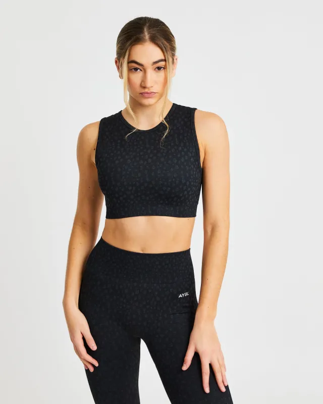 Evolve Speckle Seamless Crop Vest - Black sold by AYBL