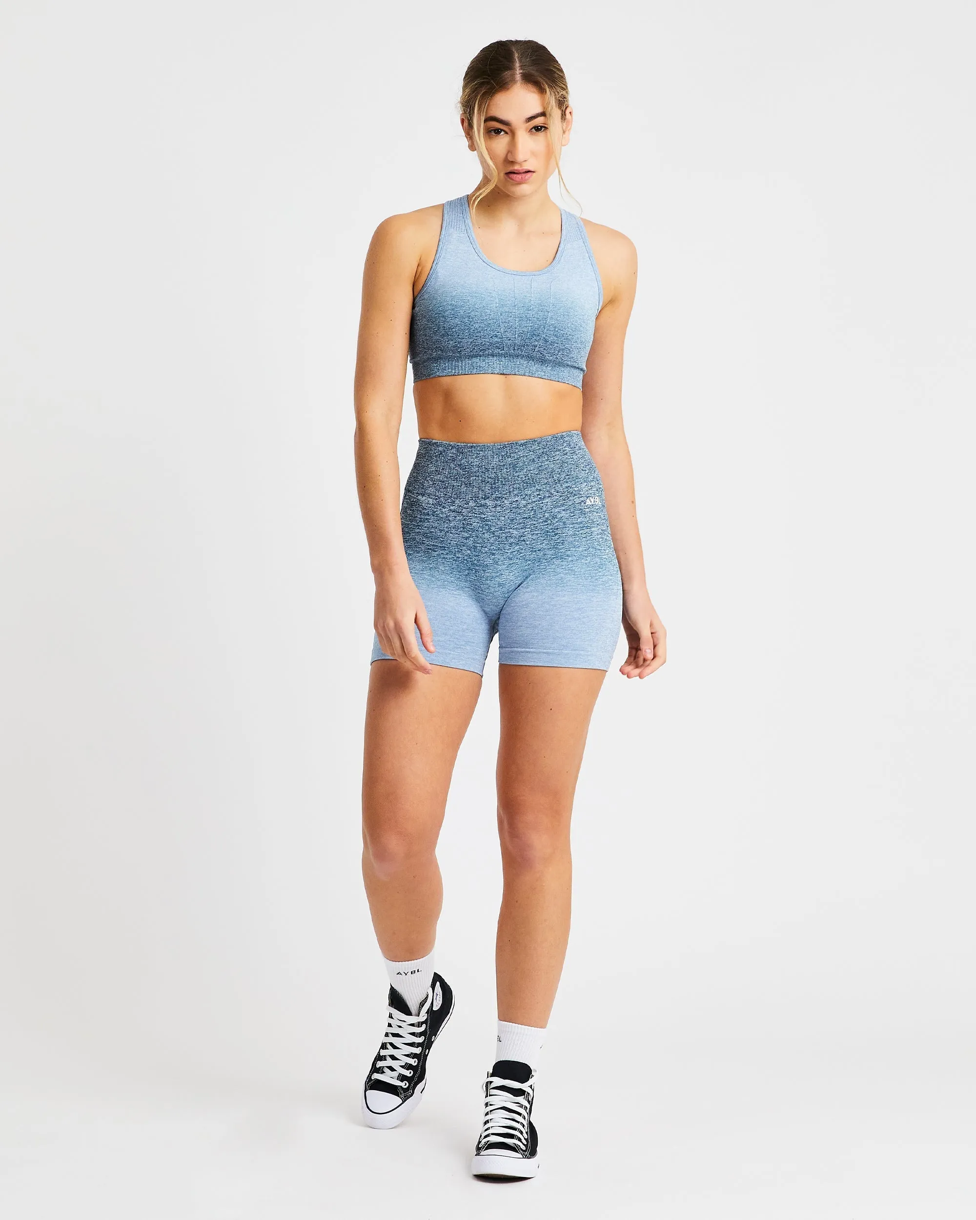 Pulse Ombré Seamless Sports Bra - Teal sold by AYBL product image thumbnail 3