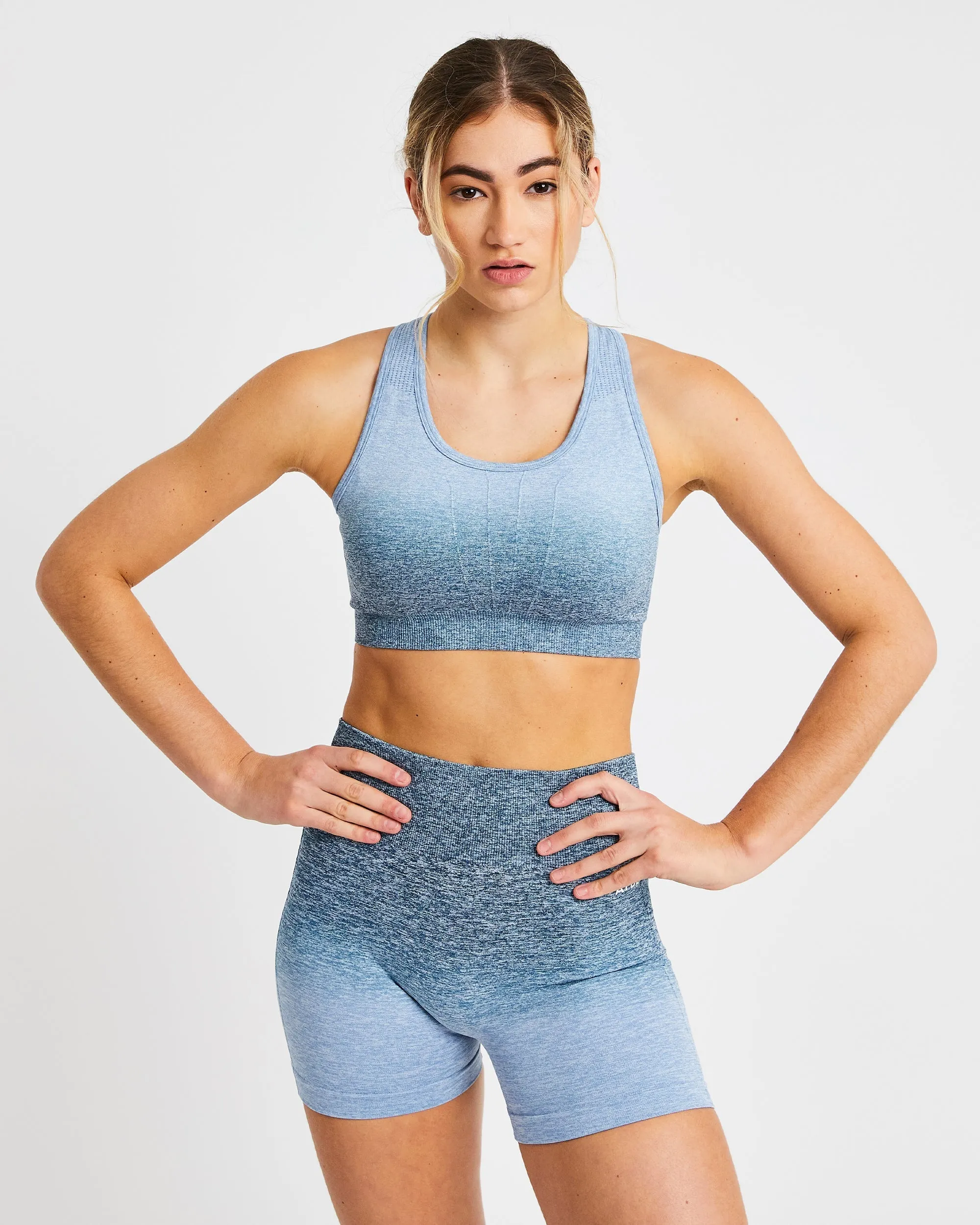 Pulse Ombré Seamless Sports Bra - Teal sold by AYBL