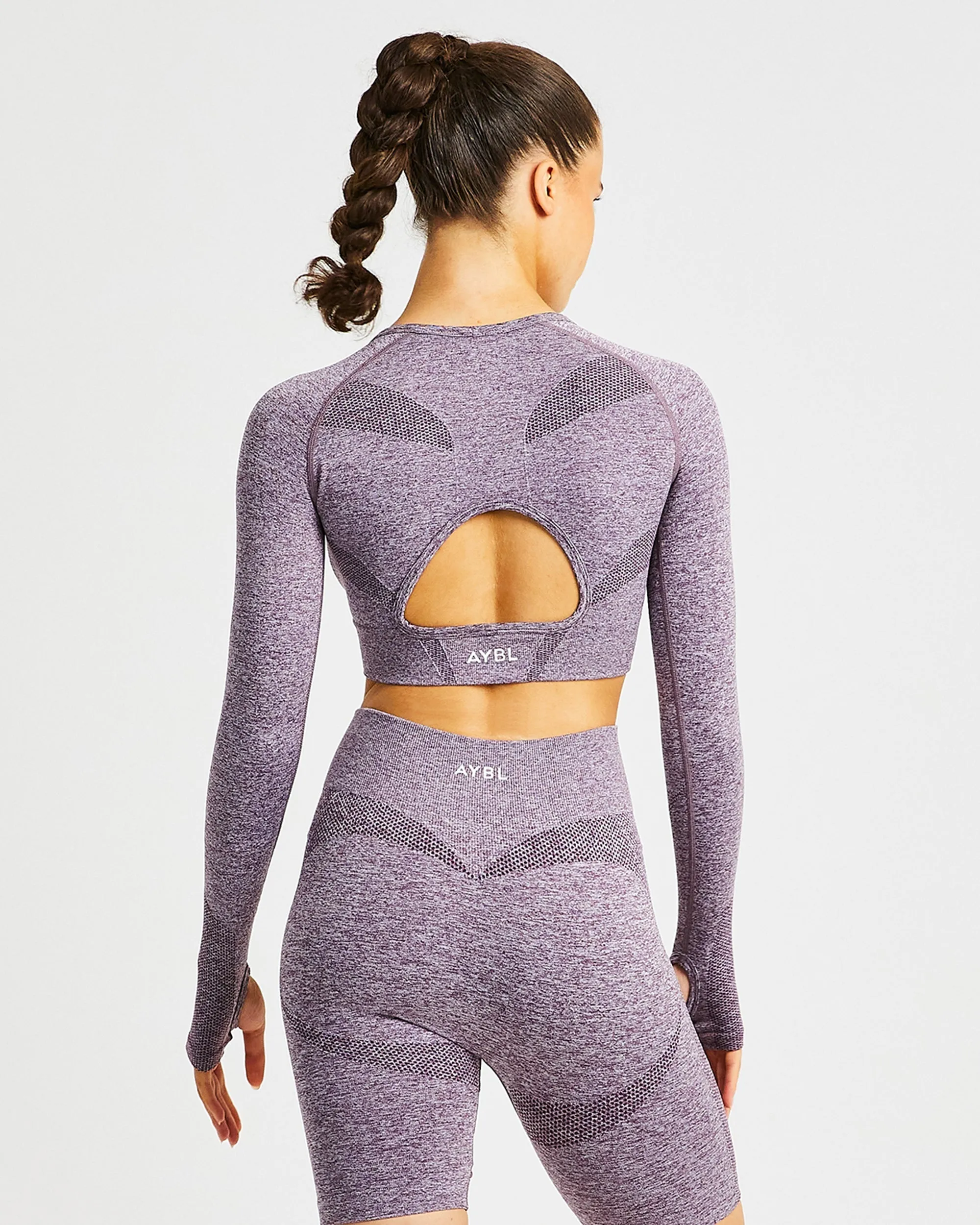 Motion Seamless Long Sleeve Crop Top - Purple sold by AYBL product image thumbnail 2