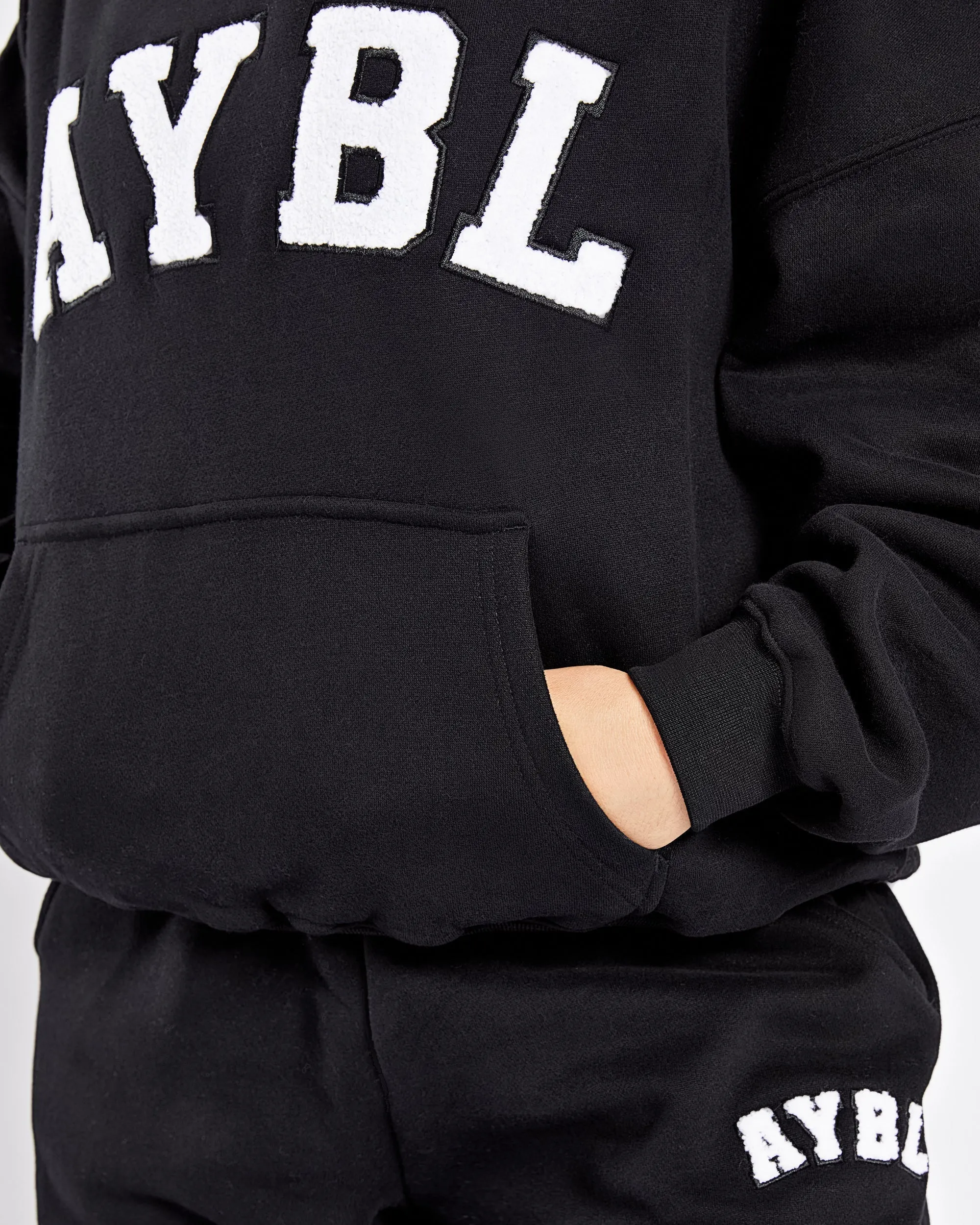 Varsity Oversized Hoodie - Black sold by AYBL product image thumbnail 5