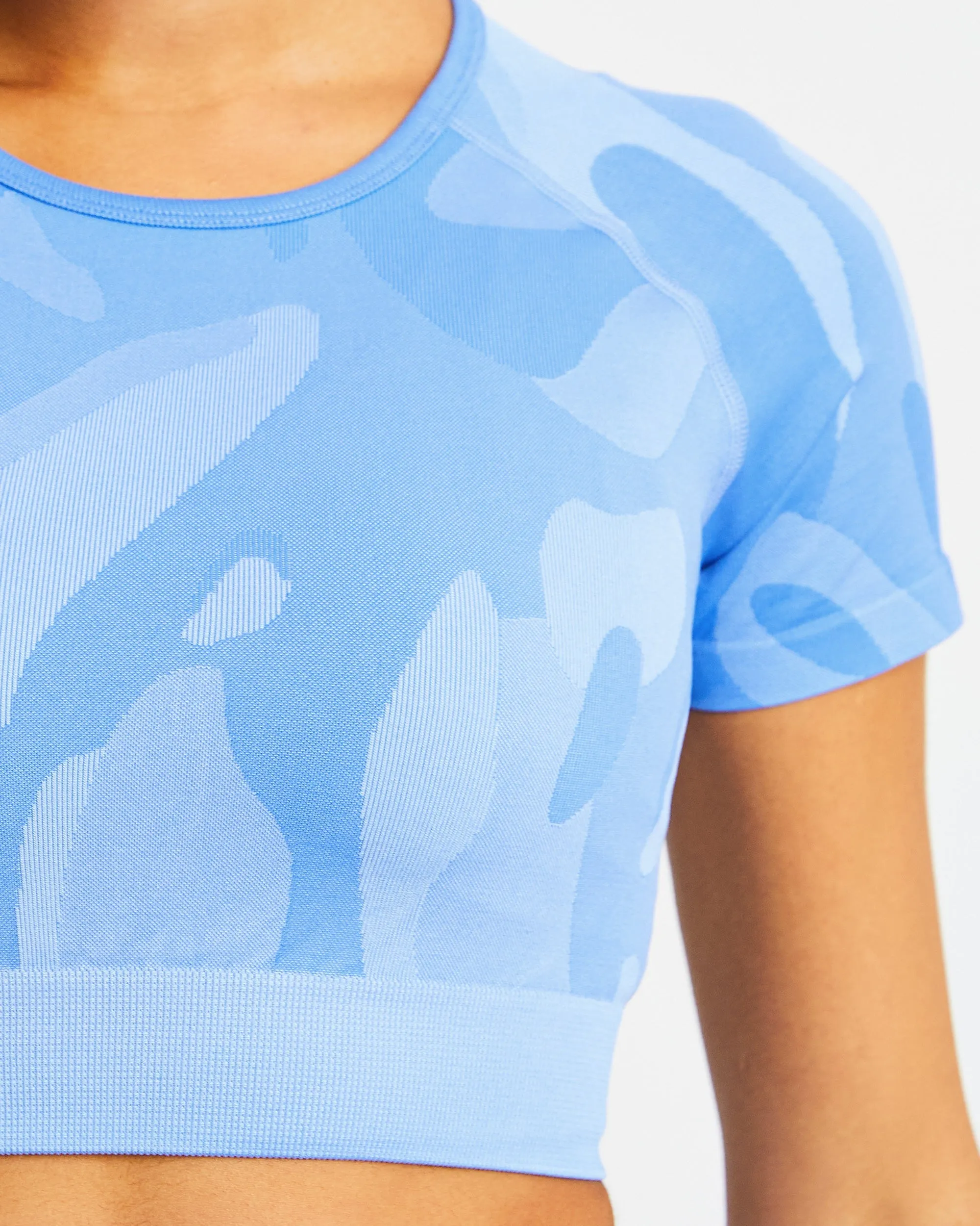 Abstract Seamless Crop Top - Spring Blue sold by AYBL product image thumbnail 5