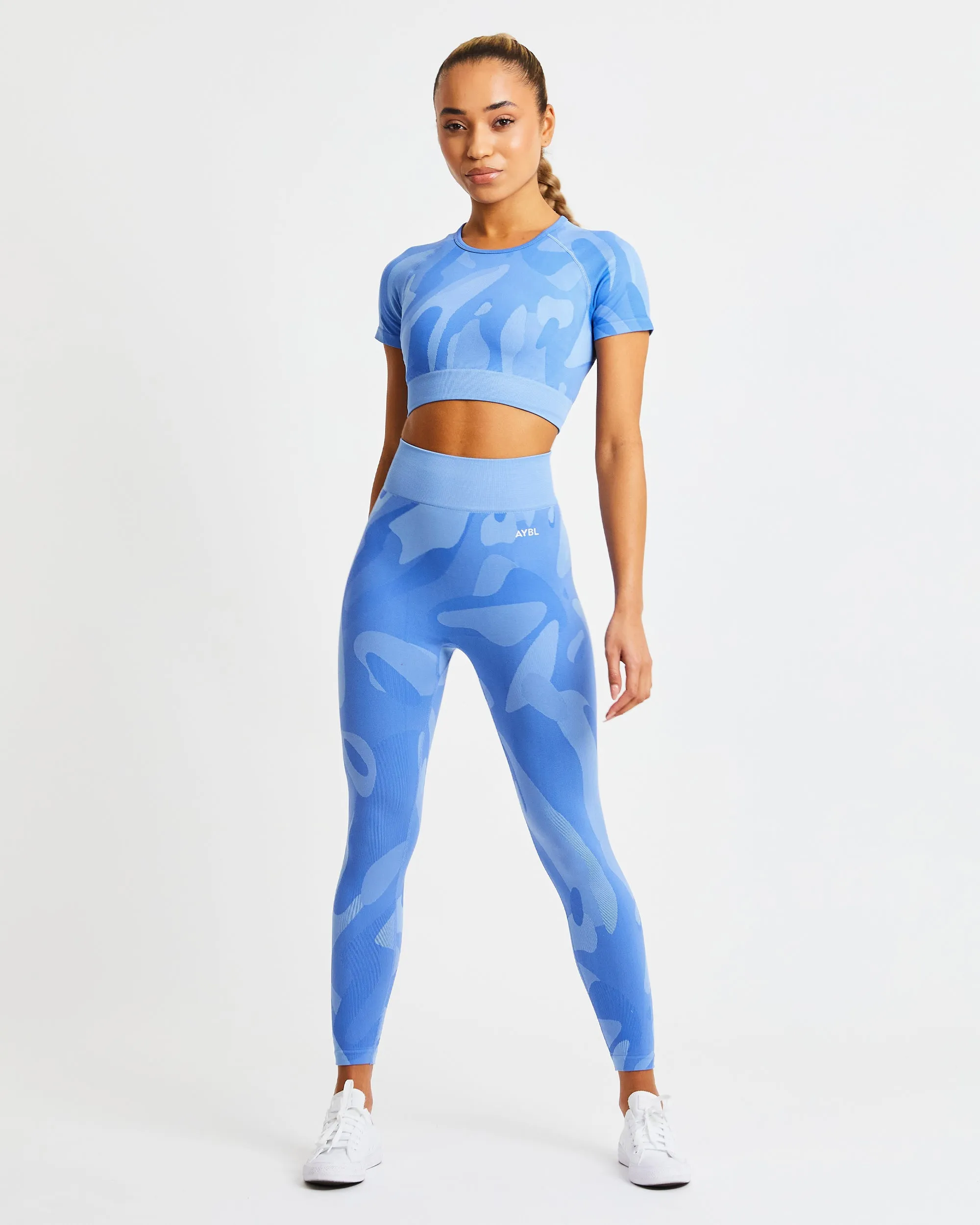 Abstract Seamless Crop Top - Spring Blue sold by AYBL product image thumbnail 3
