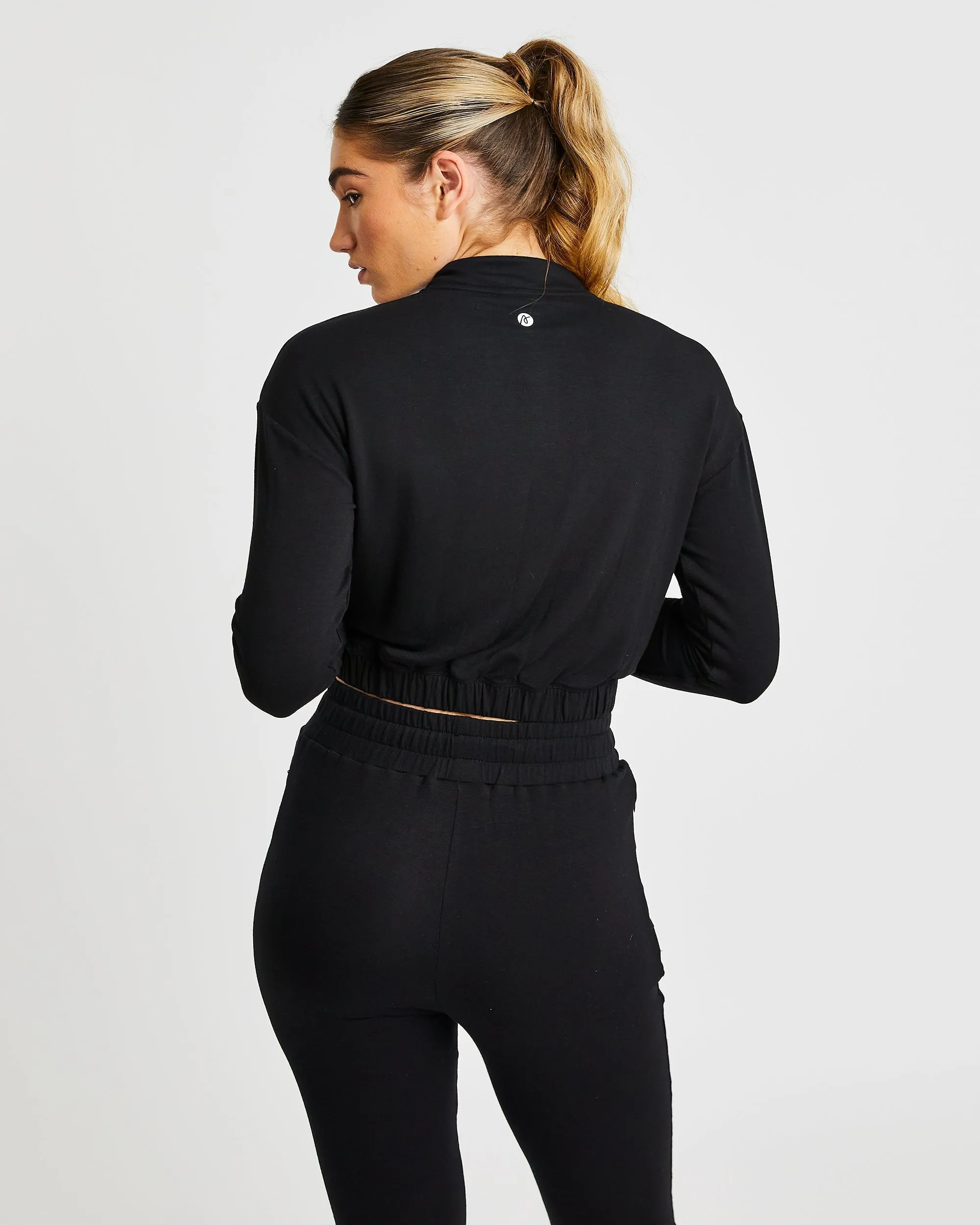 Studio 1/2 Zip Pullover - Black sold by AYBL product image thumbnail 2