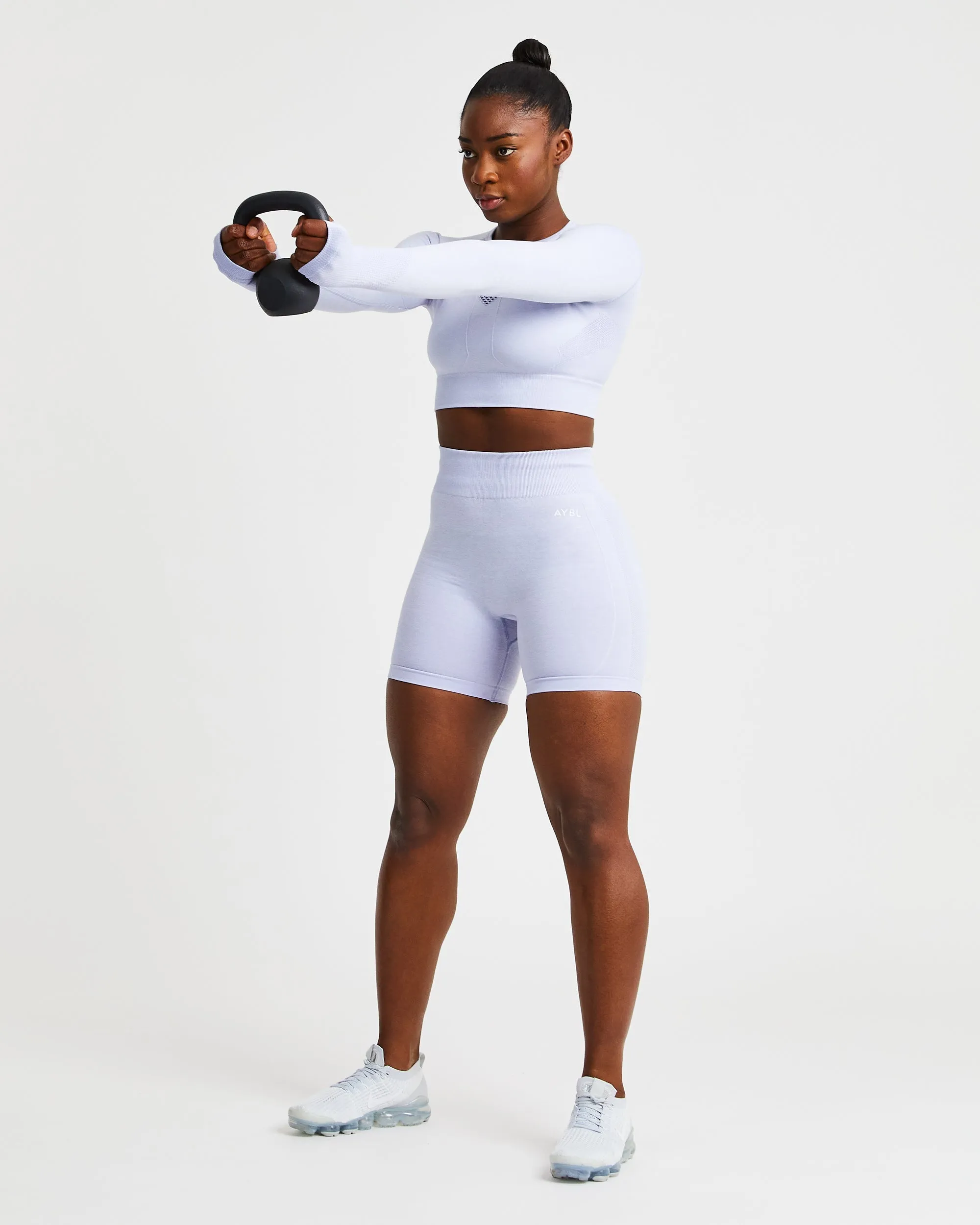 Motion Seamless Long Sleeve Crop Top - Ice Blue sold by AYBL product image thumbnail 5