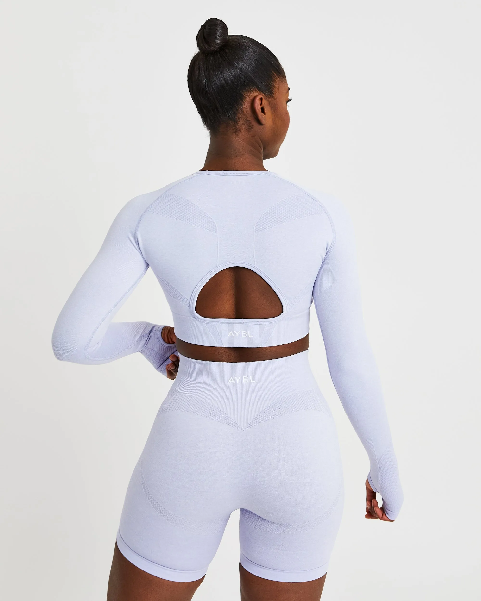 Motion Seamless Long Sleeve Crop Top - Ice Blue sold by AYBL product image thumbnail 2