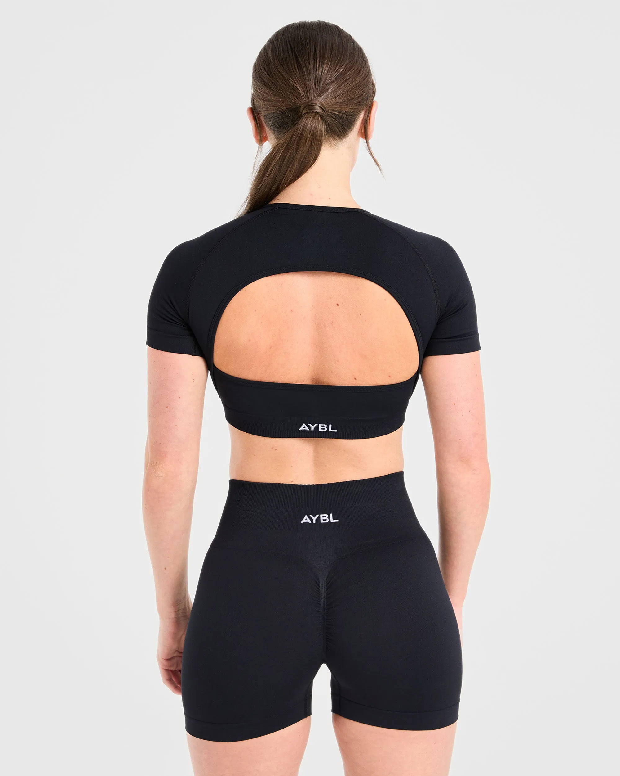 Power Seamless Crop Top - Black sold by AYBL product image thumbnail 2