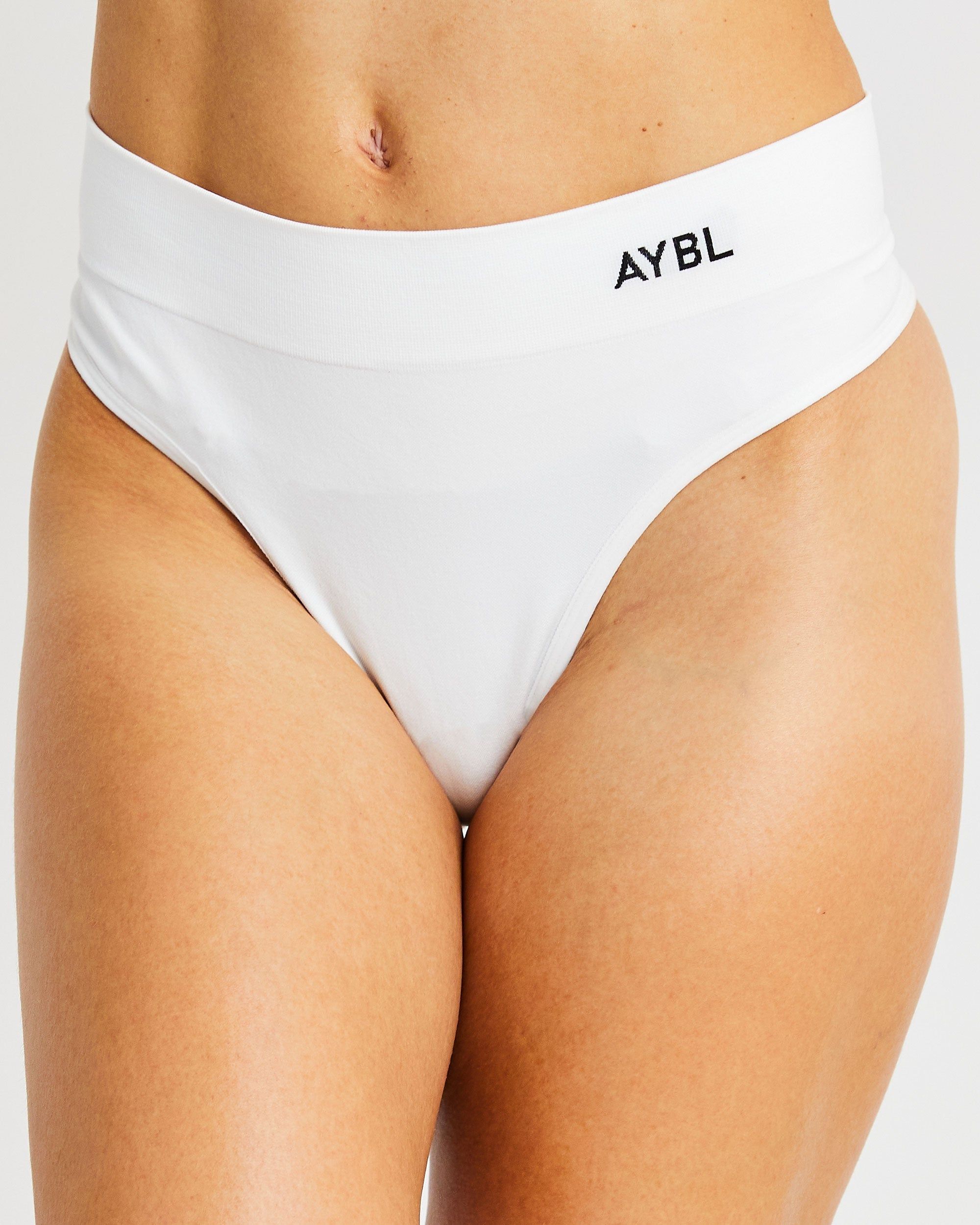 Seamless High Rise Thong - White sold by AYBL product image thumbnail 5