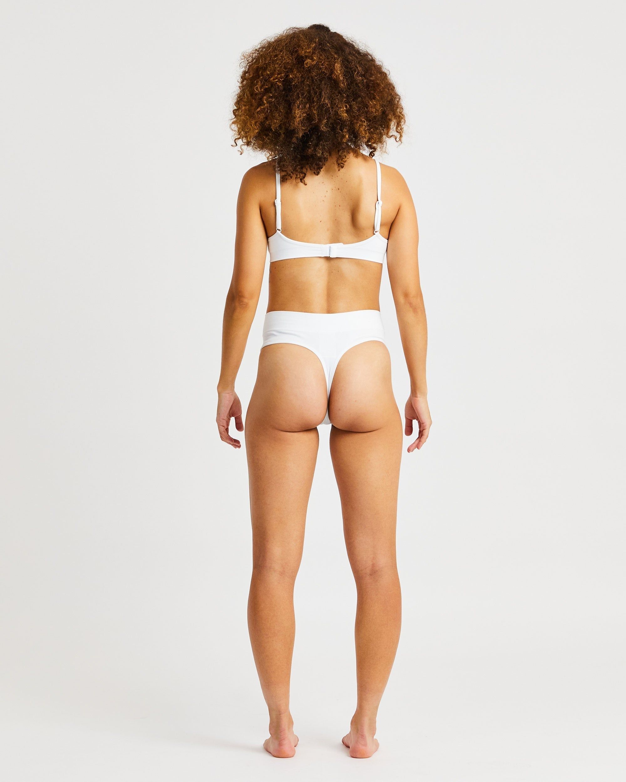 Seamless High Rise Thong - White sold by AYBL product image thumbnail 4