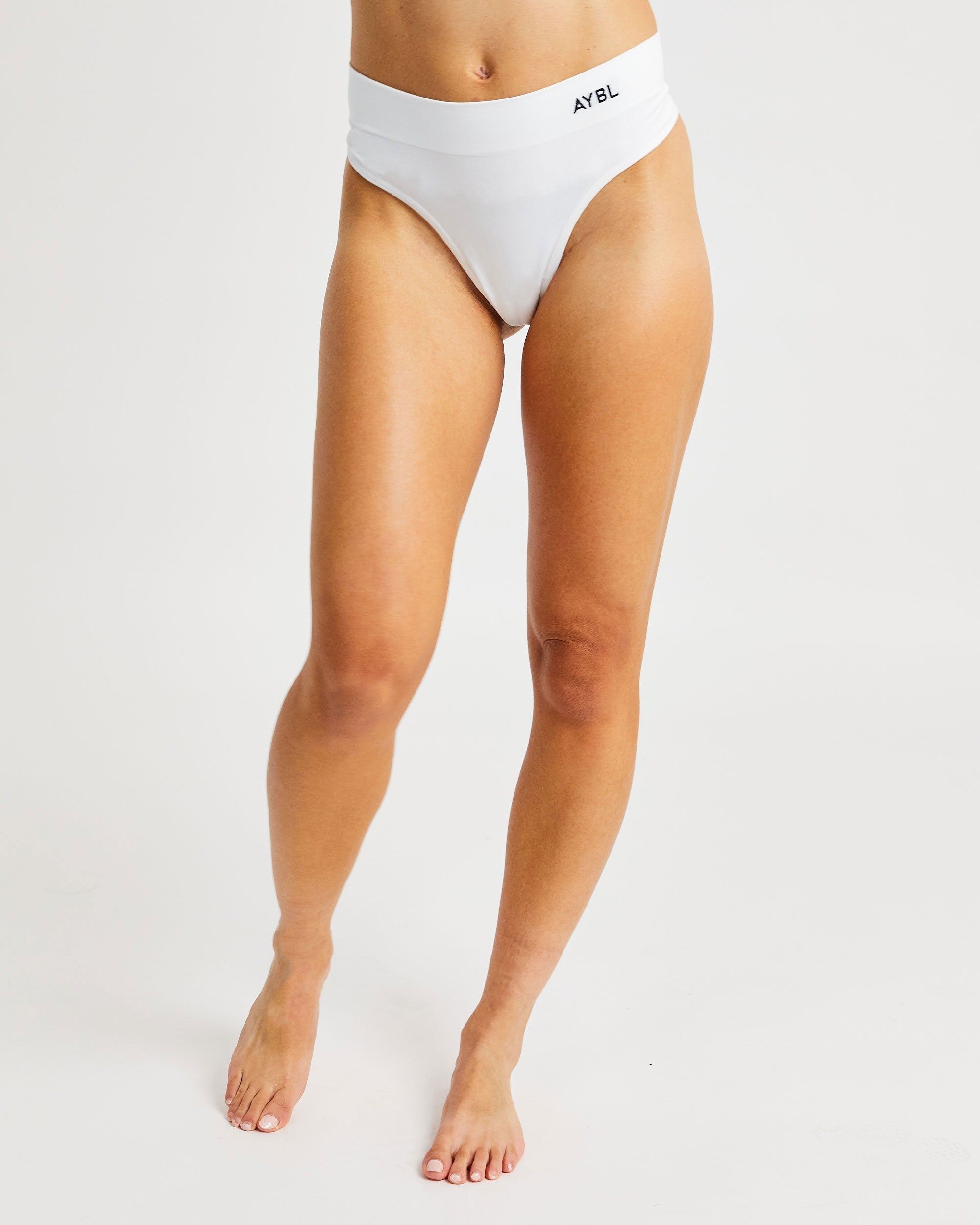 Seamless High Rise Thong - White sold by AYBL