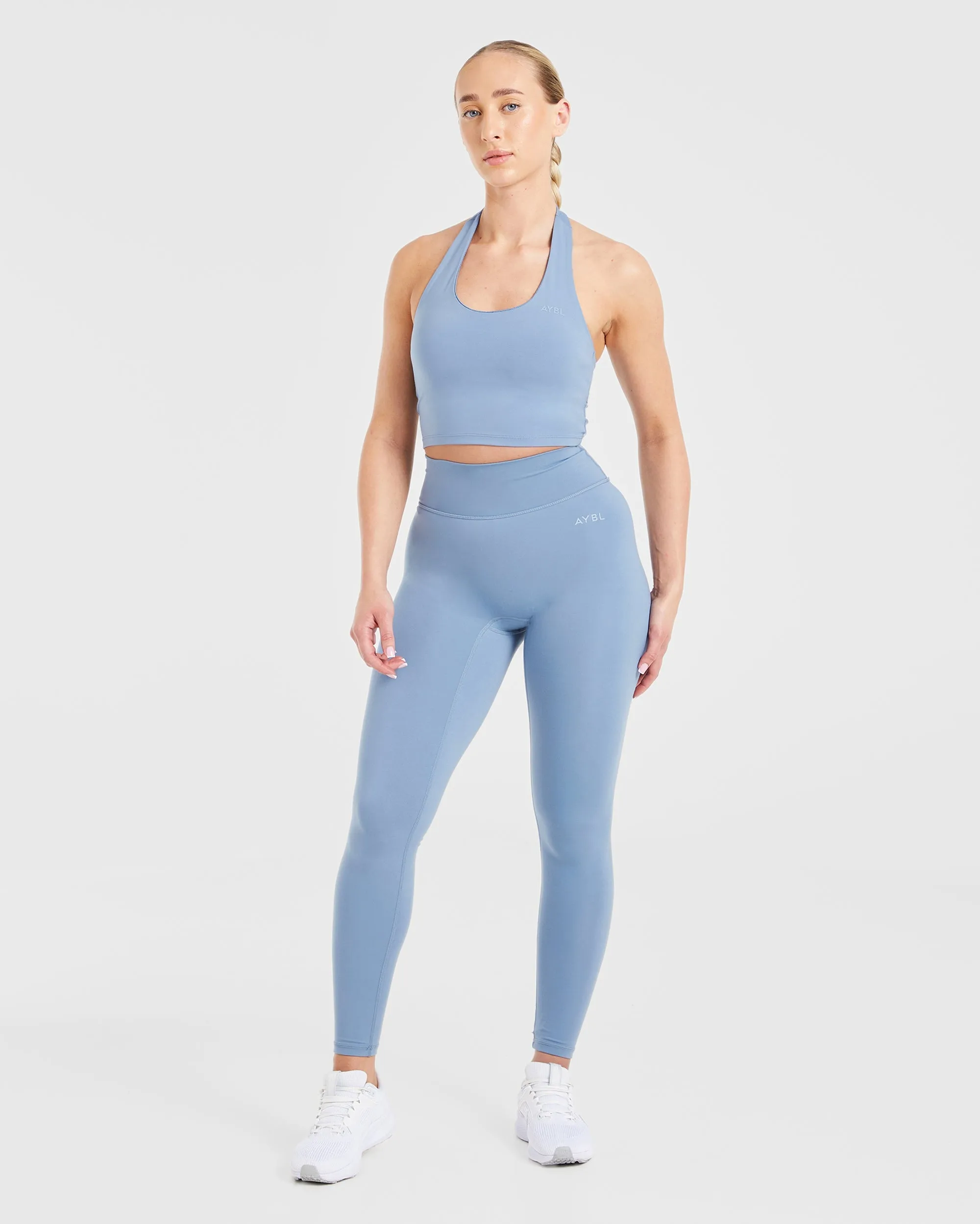Staple Halterneck Crop Top - Slate Blue sold by AYBL product image thumbnail 3