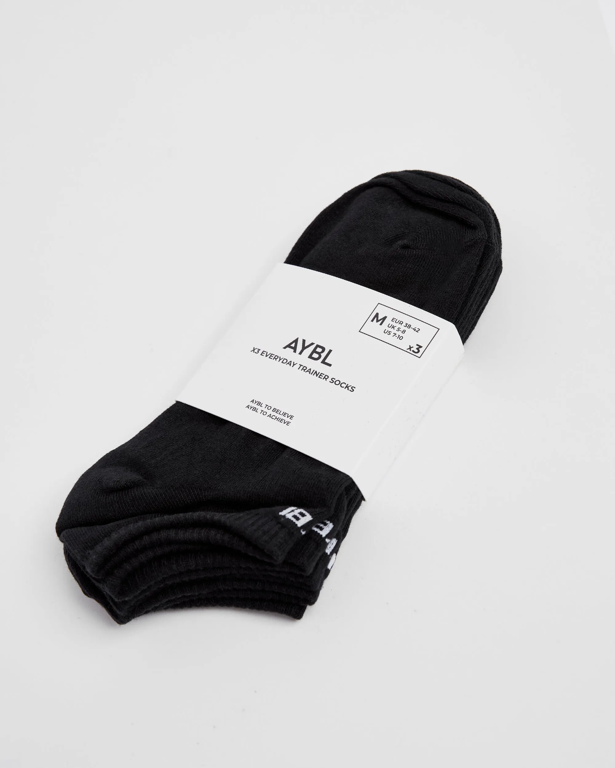 Everyday Trainer Socks (3 Pack) - Black sold by AYBL product image thumbnail 4
