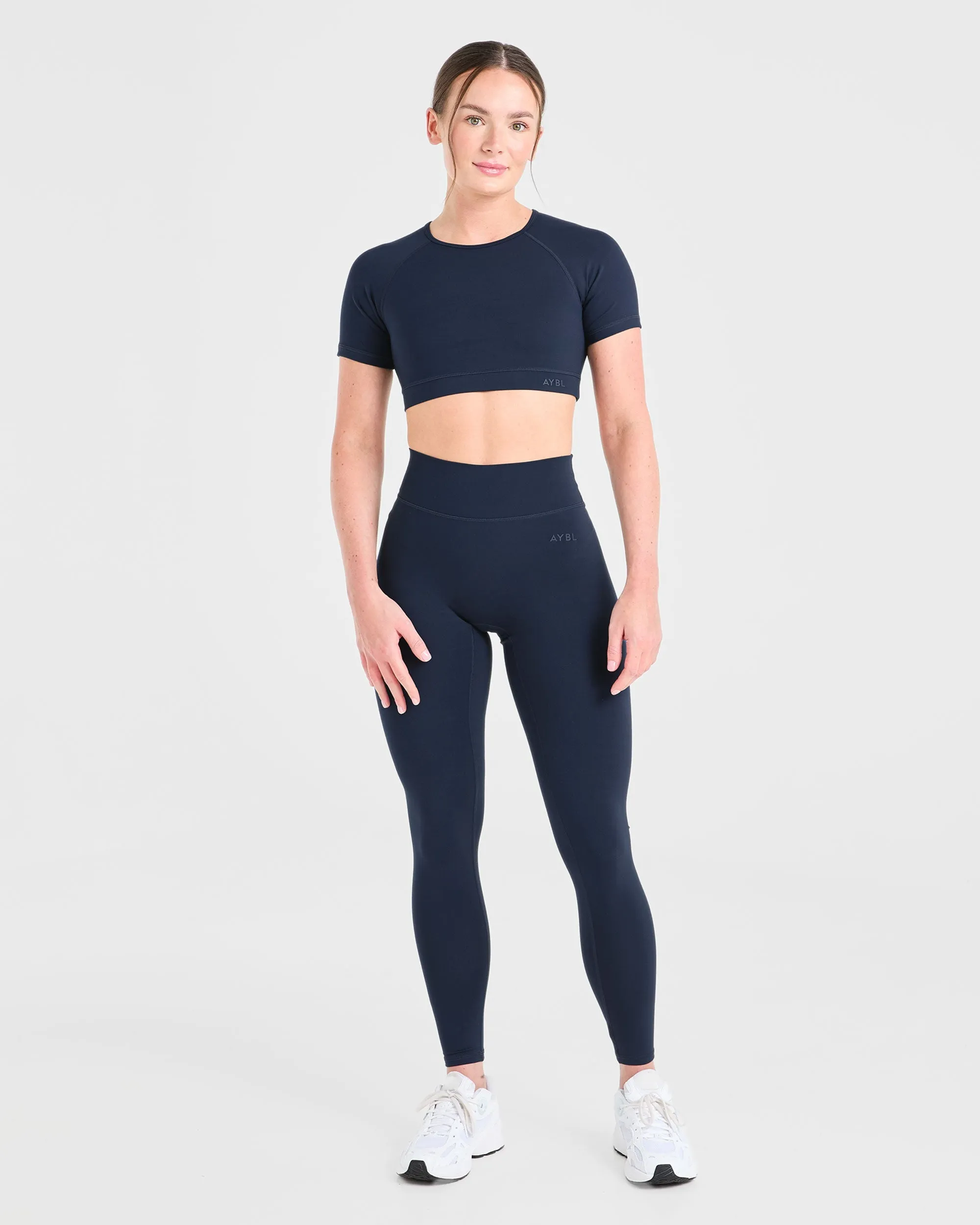 Staple Crop Top - Navy sold by AYBL product image thumbnail 3