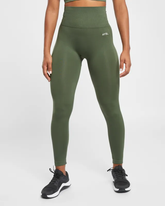 Empower Seamless Leggings - Khaki Green sold by AYBL
