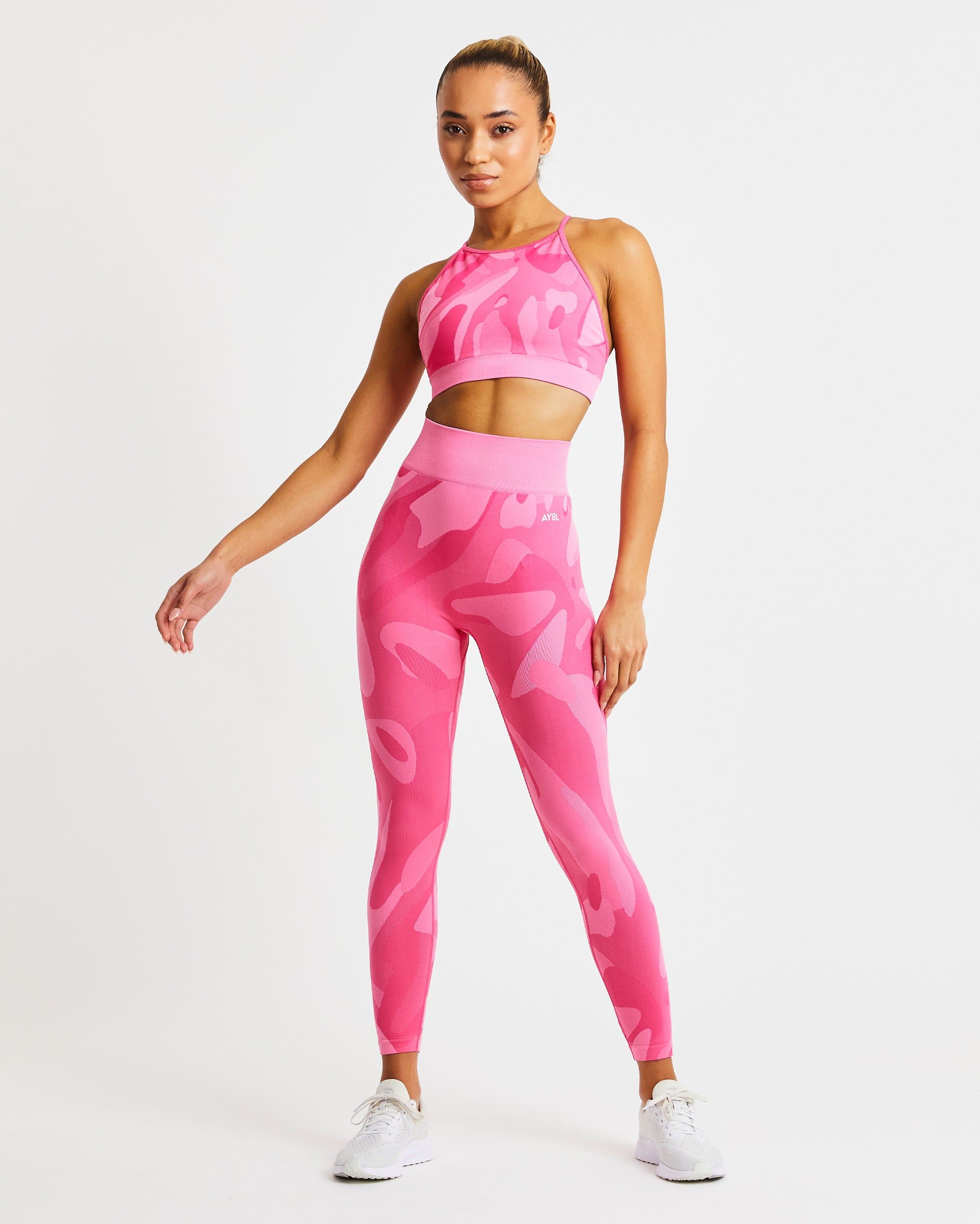 Abstract Seamless Sports Bra - Hot Pink sold by AYBL product image thumbnail 3