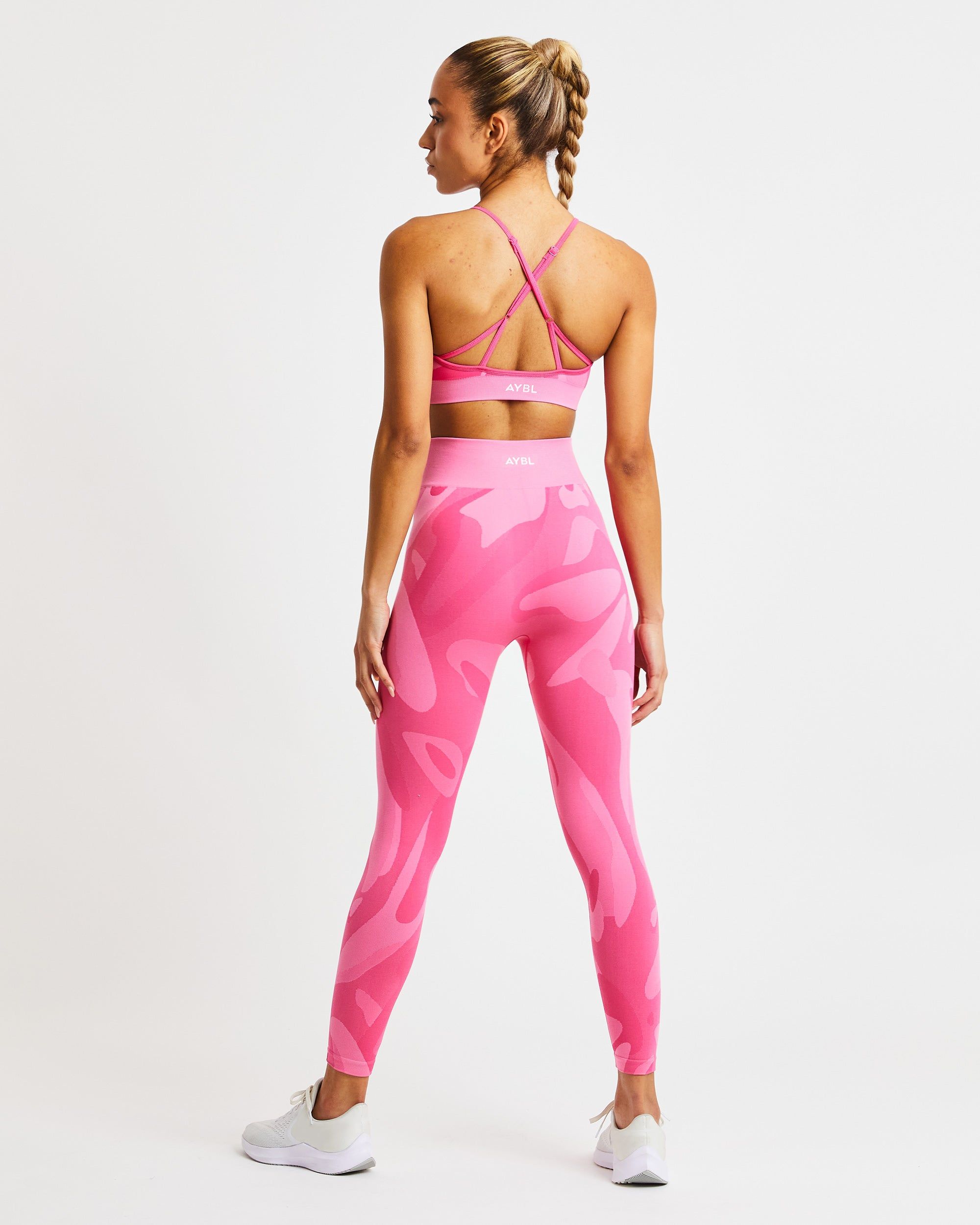 Abstract Seamless Sports Bra - Hot Pink sold by AYBL product image thumbnail 4