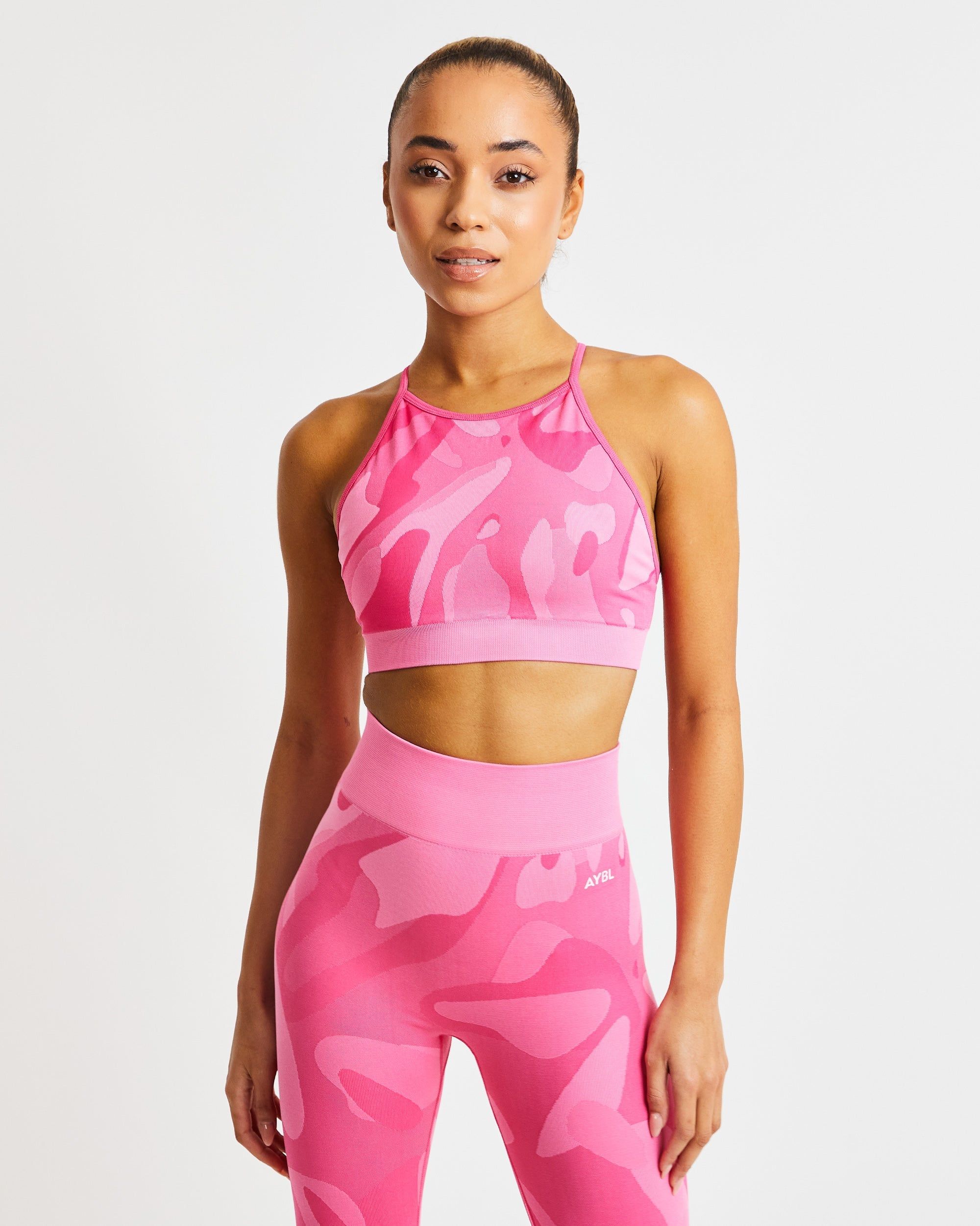 Abstract Seamless Sports Bra - Hot Pink sold by AYBL